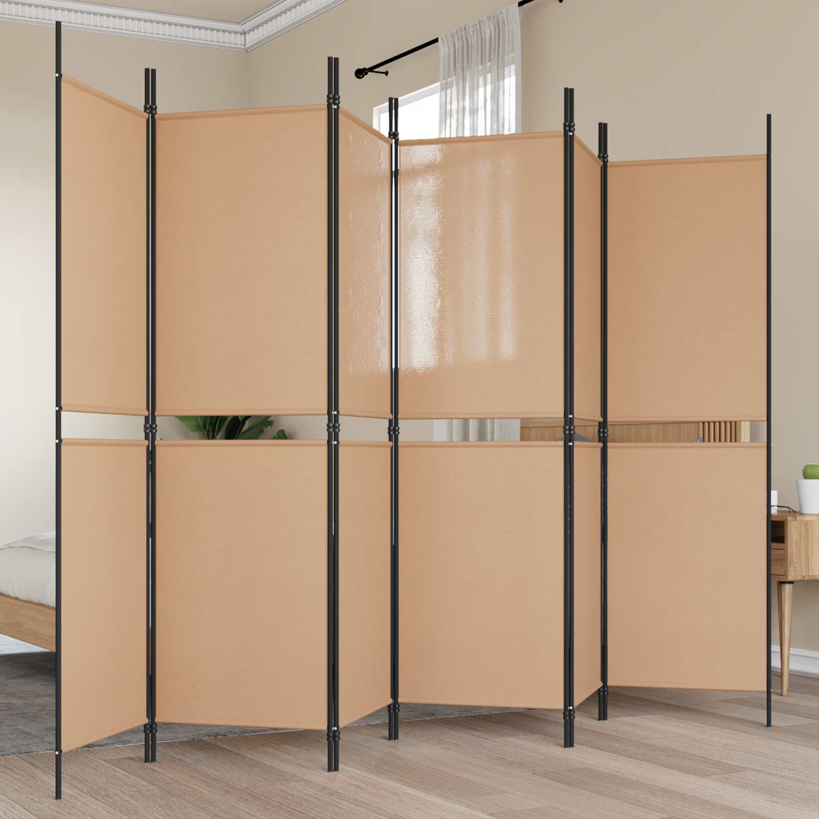 6 paneļu telpas sadalītājs Smilšu 300 x 180 cm Audums