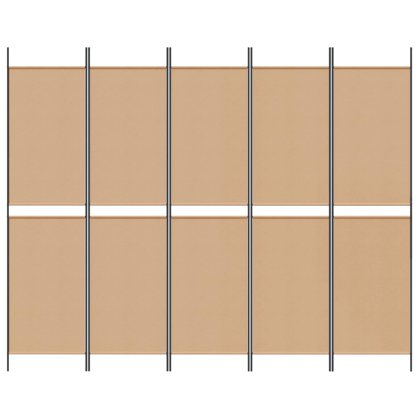 5 paneļu telpas sadalītājs bēšs 250 x 200 cm audums