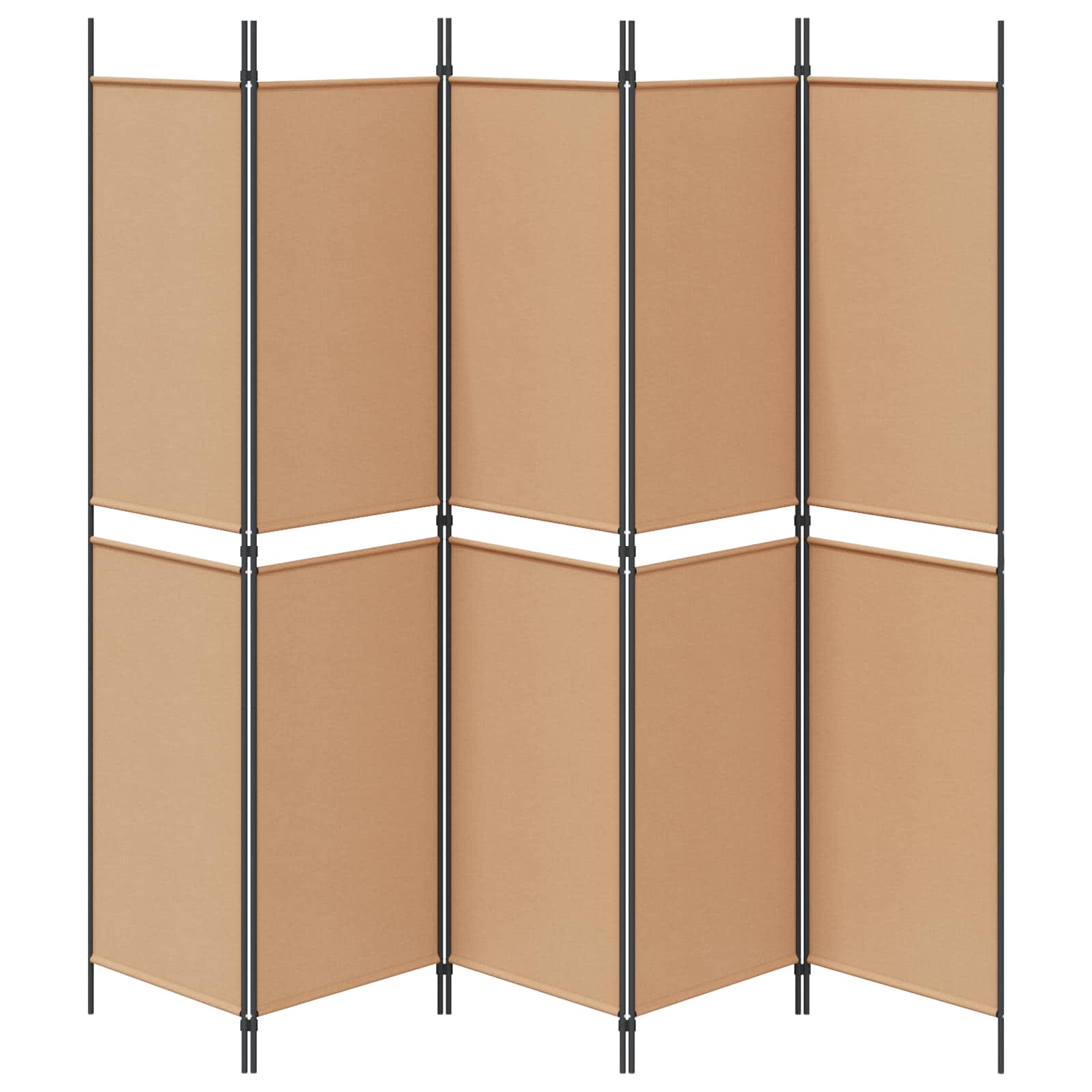 5 paneļu telpas sadalītājs bēšs 250 x 200 cm audums