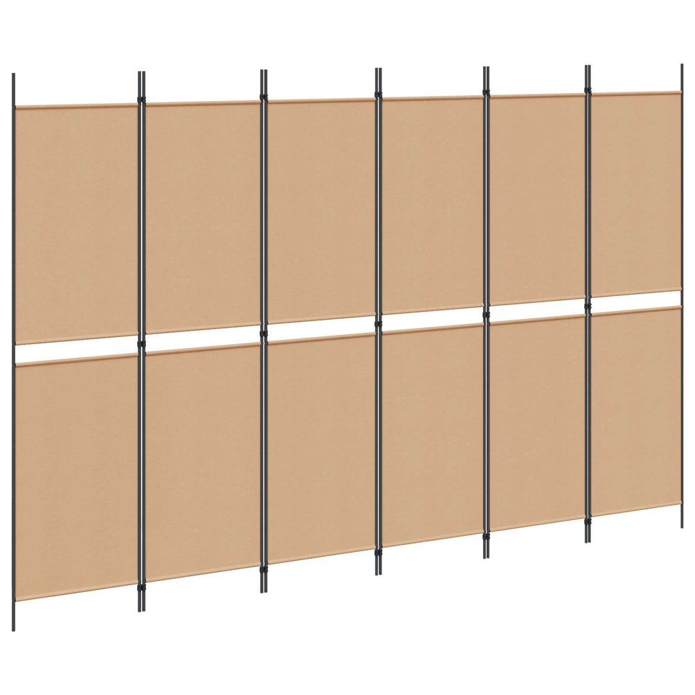 6 paneļu telpas sadalītājs bēšs 300 x 200 cm audums
