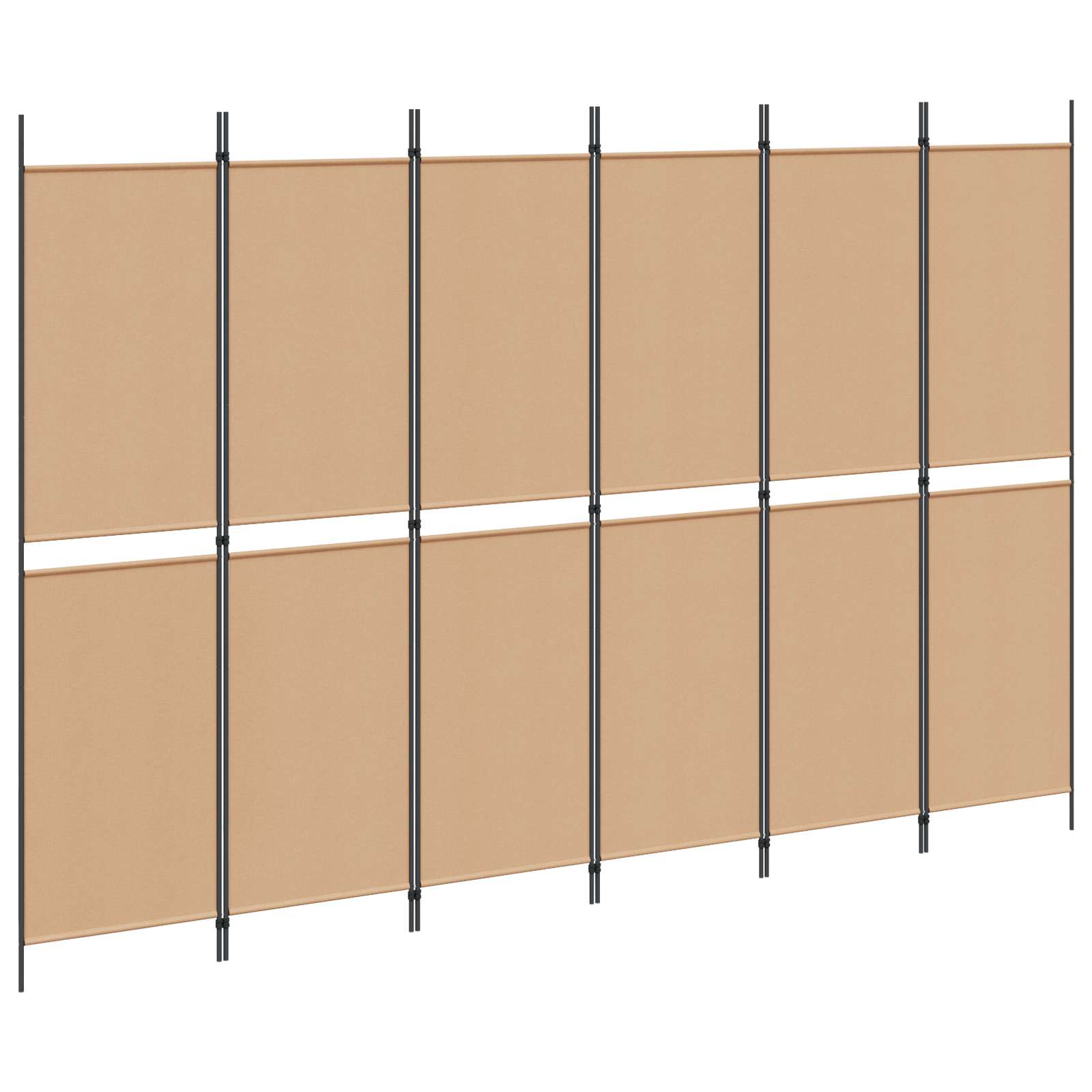 6-skydelio kambario pertvara Smėlio 300 x 200 cm Audinys