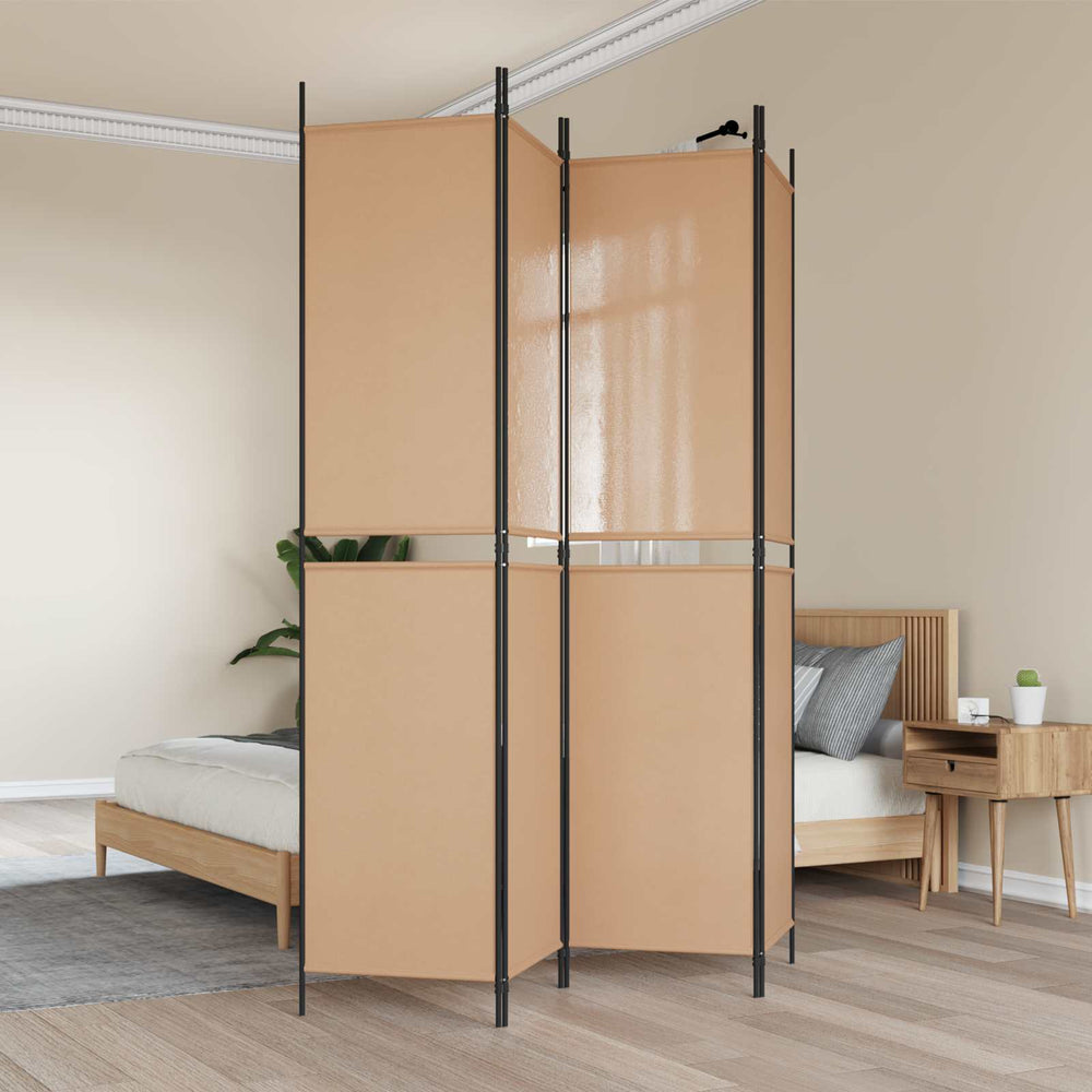 4 paneļu istabas sadalītājs bēšs 200 x 220 cm audums