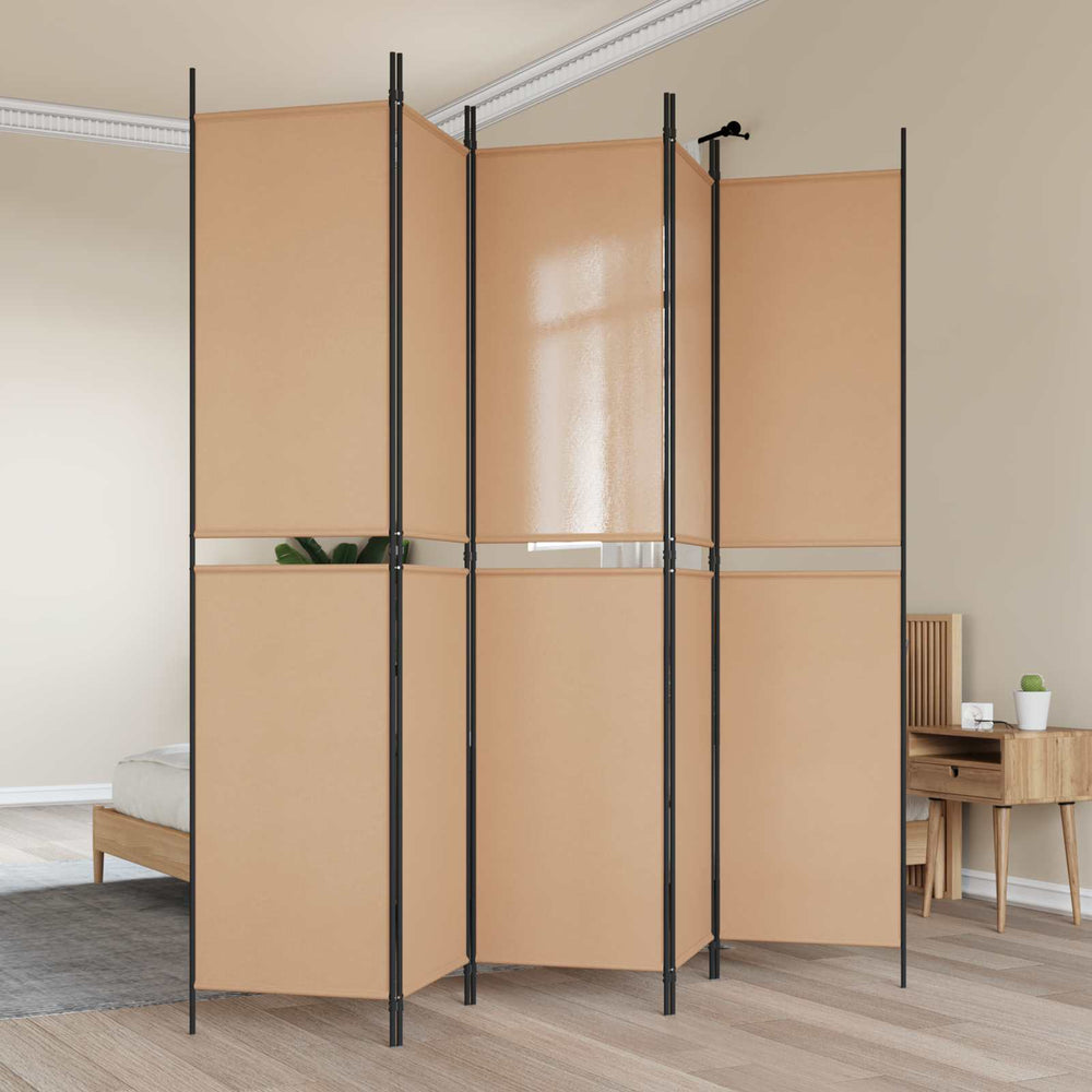 5-Panelis kambario skydas Smėlio 250 x 220 cm Audinys
