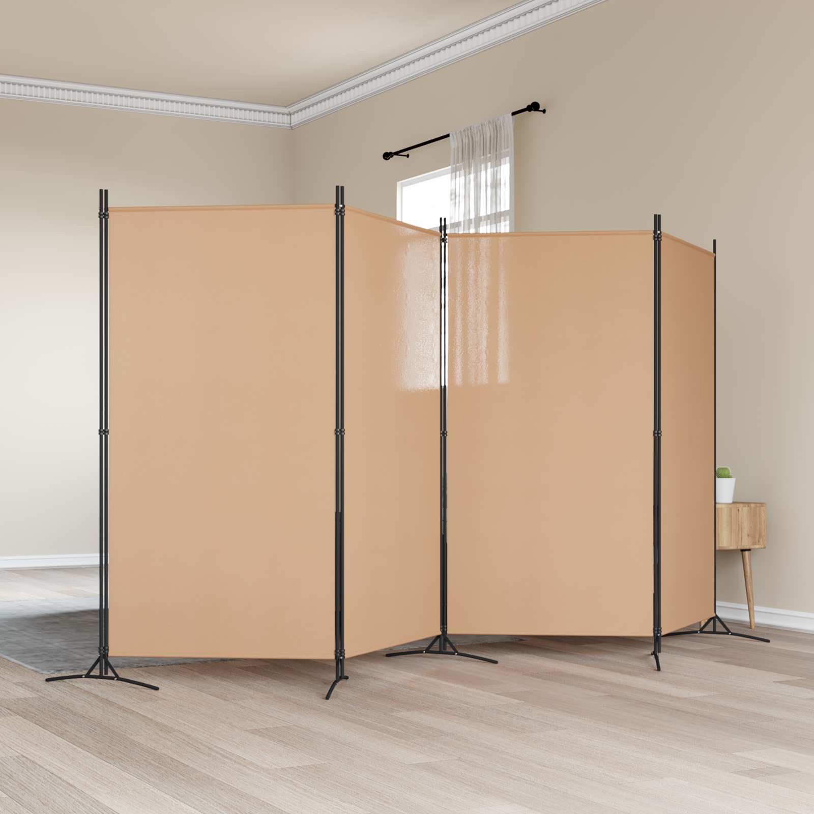 4-skydelis kambario skirstytuvas Smėlio 346 x 180 cm Audinys