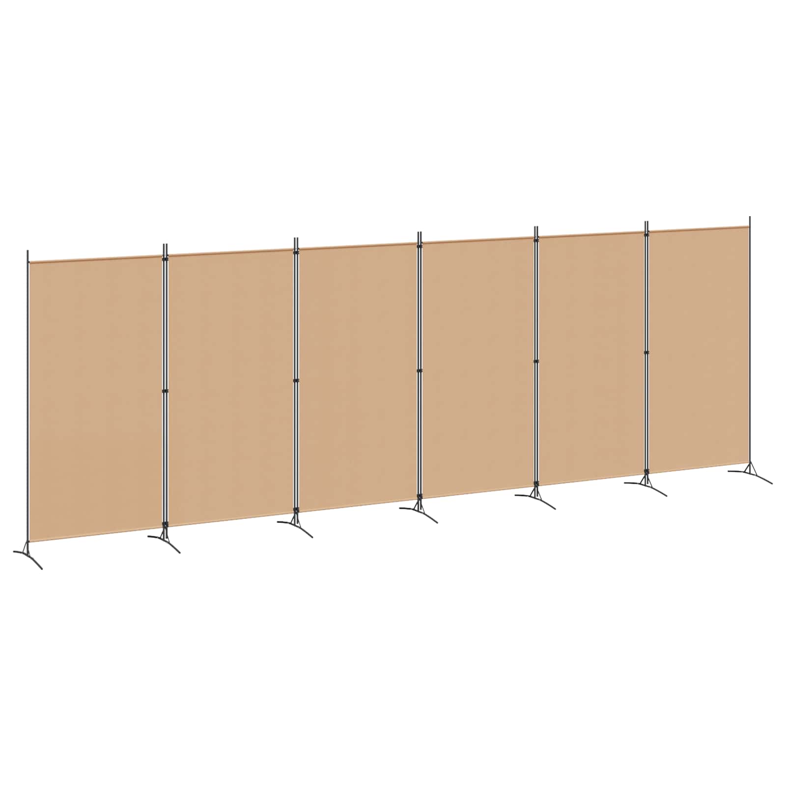 6 paneļu telpas sadalītājs bēšs 520 x 180 cm Audums