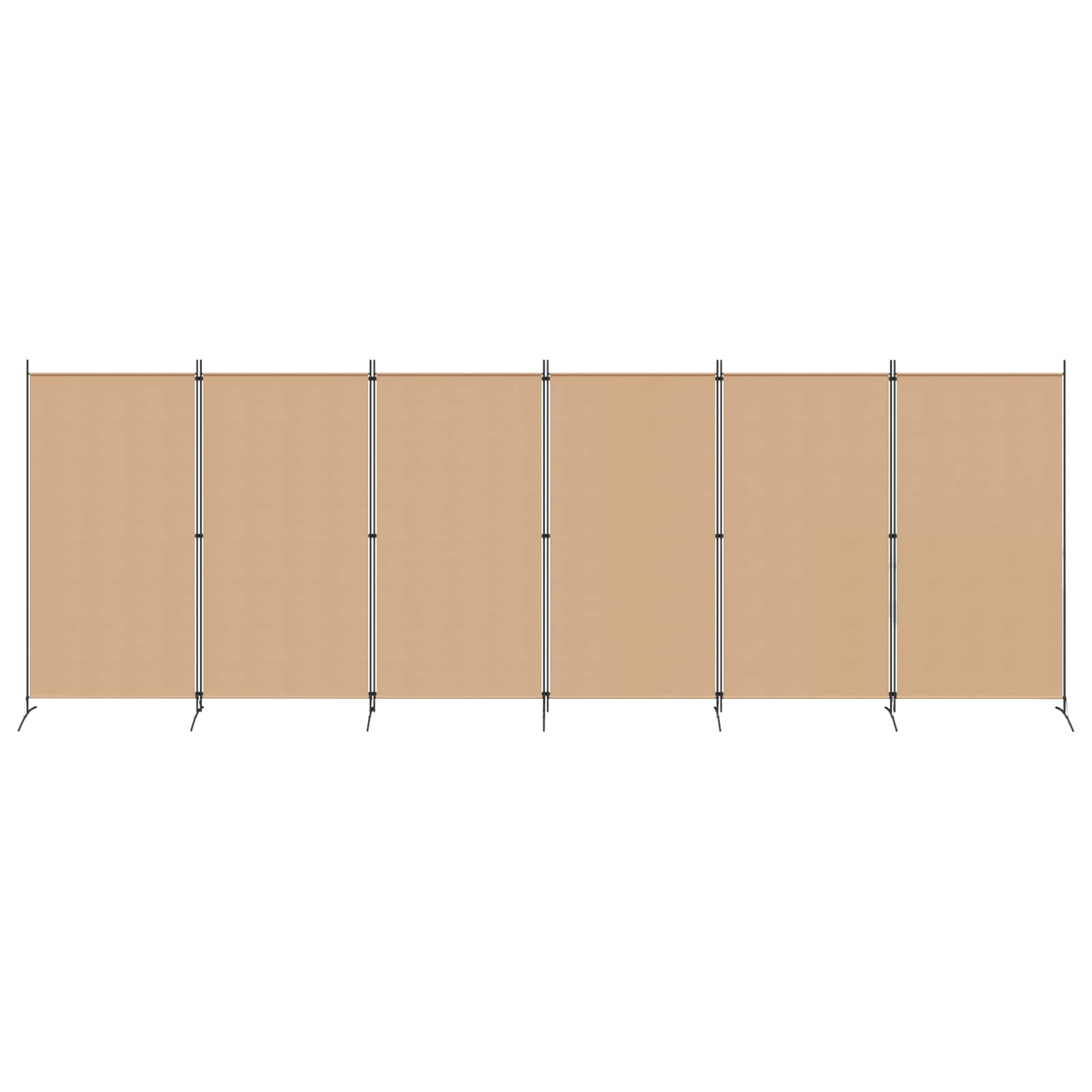 6 paneļu telpas sadalītājs bēšs 520 x 180 cm Audums