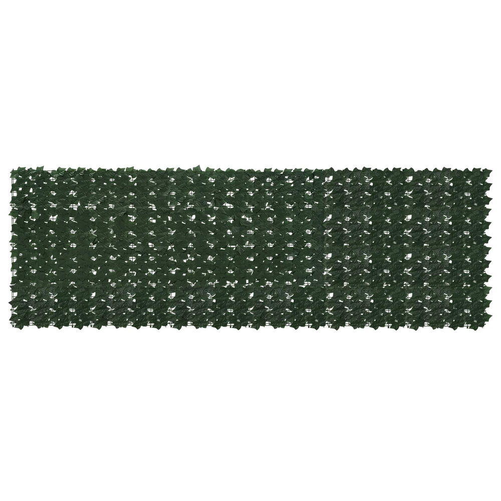 Balkono ekranas su lapais Tamsiai žalia 300 x 100 cm