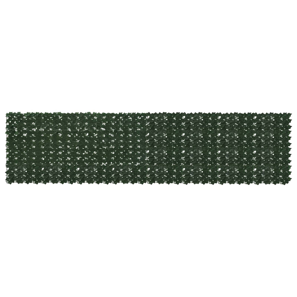 Balkono ekranas su lapais Tamsiai žalia 400 x 100 cm