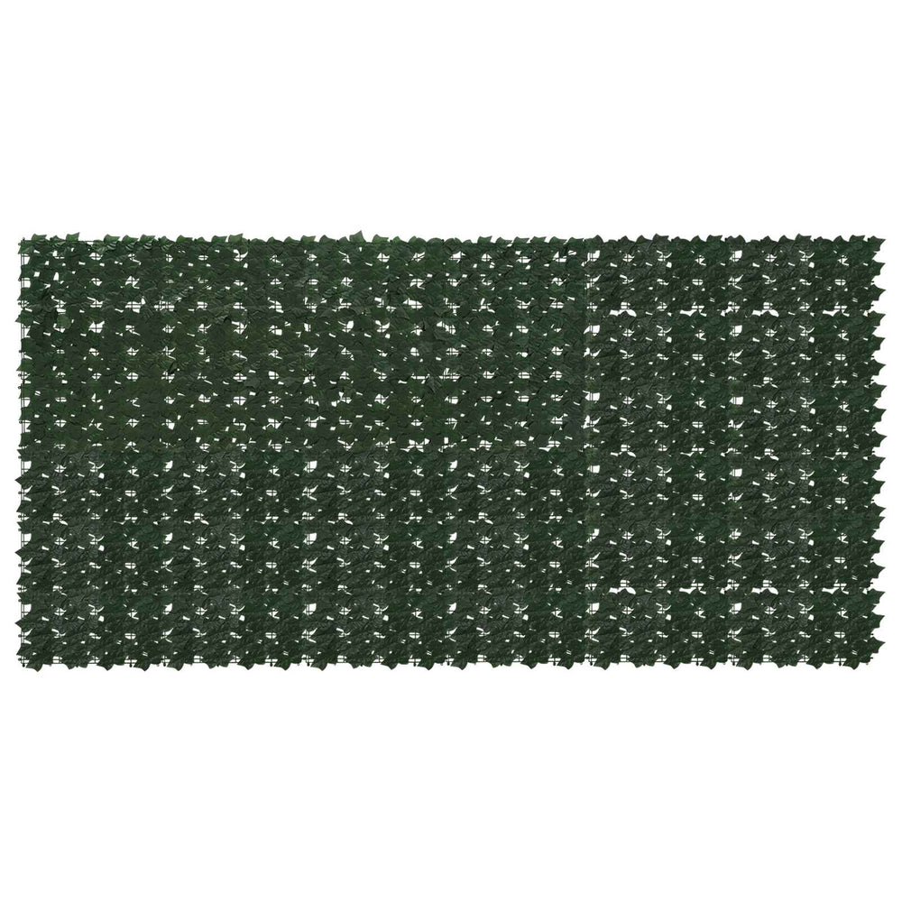 Balkono ekranas su lapais Tamsiai žalia 300 x 150 cm