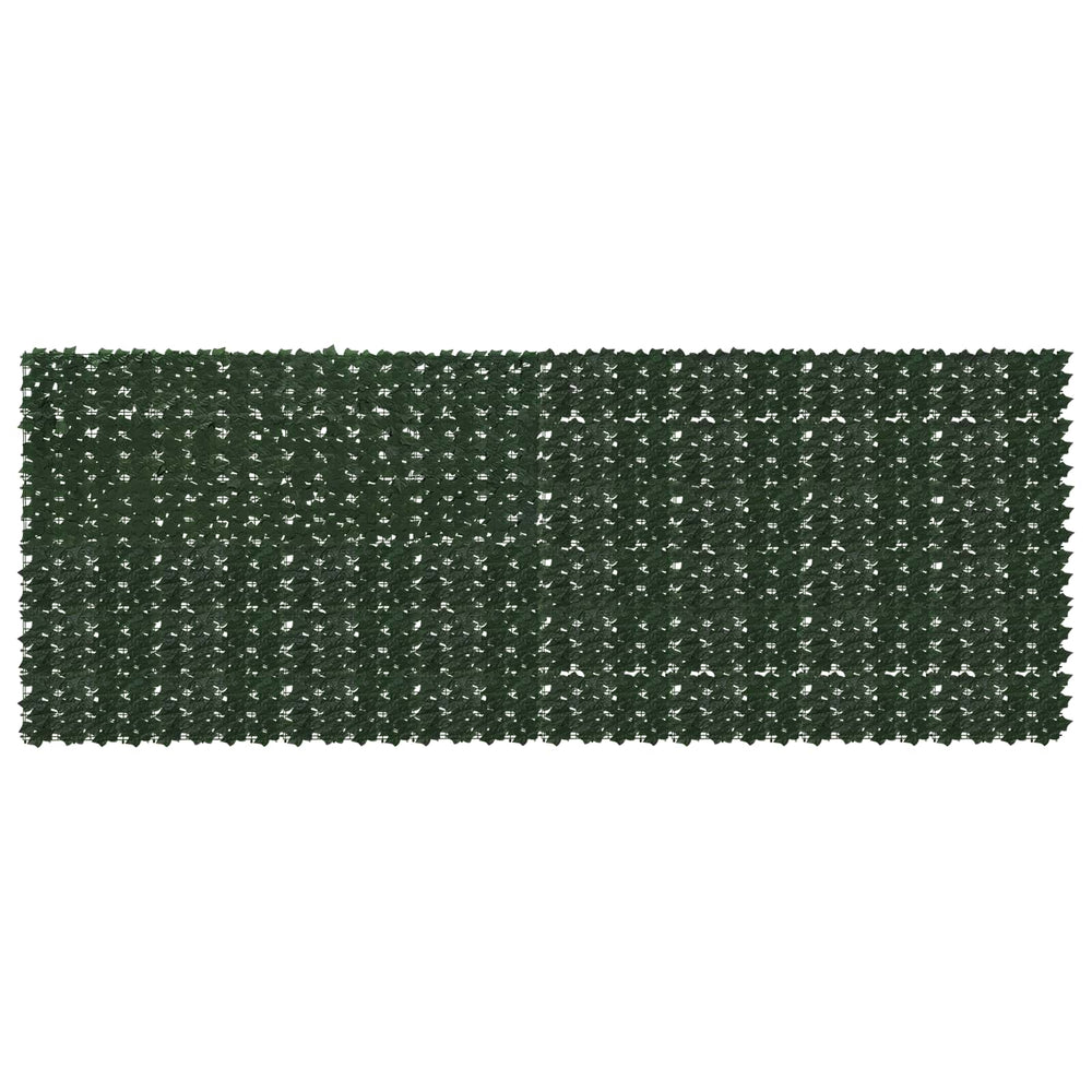 Balkono ekranas su lapais Tamsiai žalia 400 x 150 cm