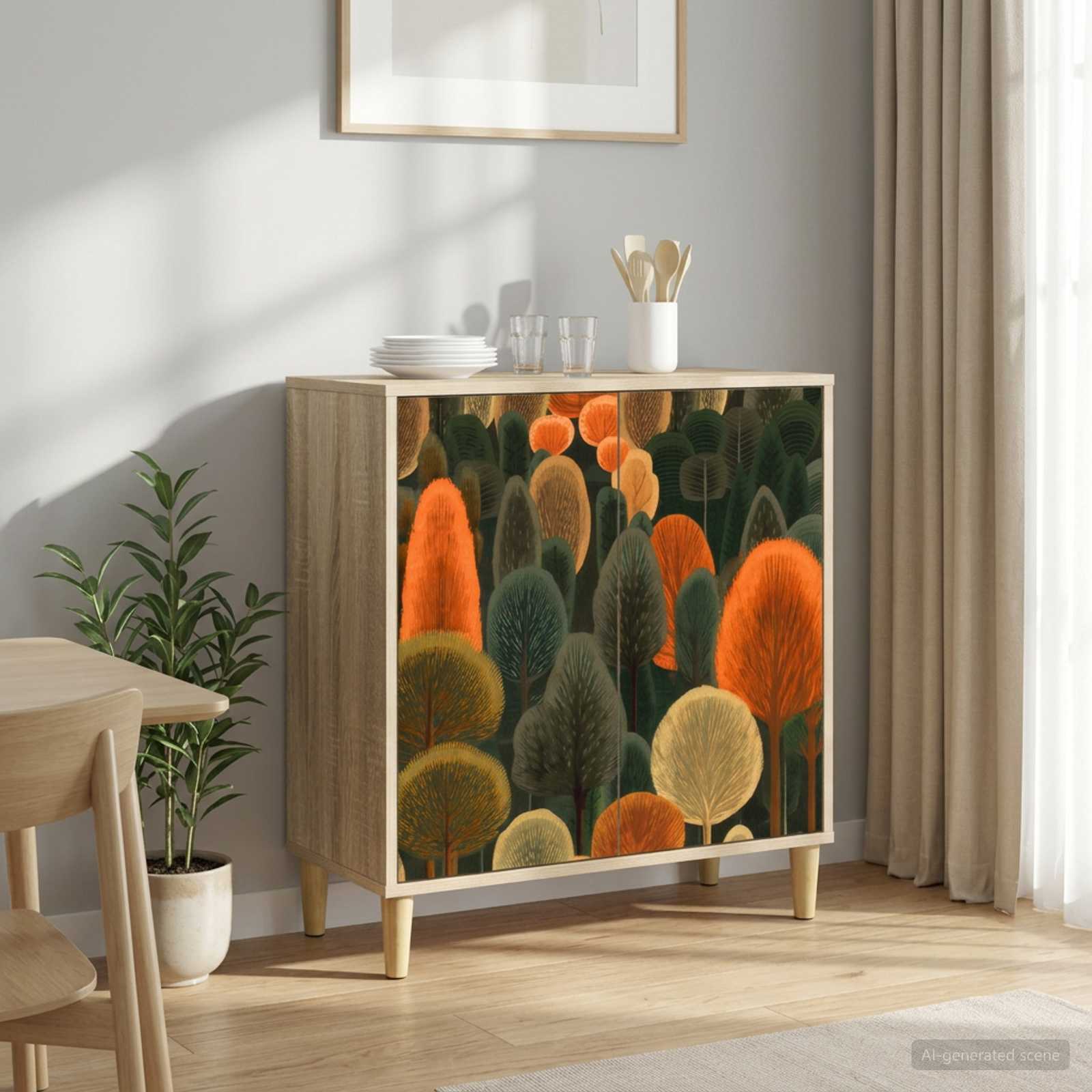 Kabalas ZAANDAM Sonoma ąžuolo 69 x 33 x 75 cm Apdirbta mediena