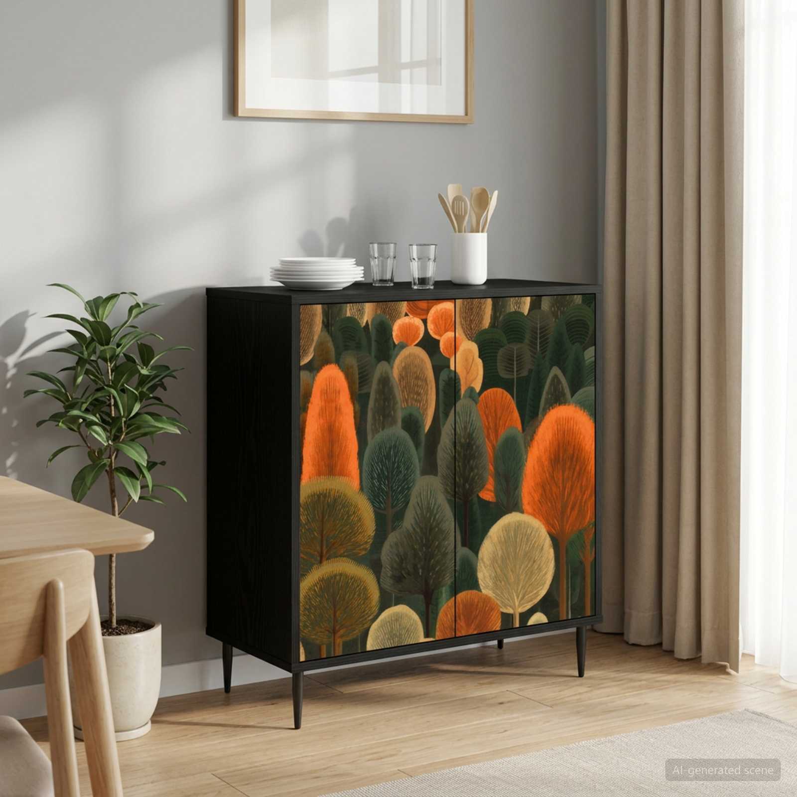 Kabalas ZAANDAM Juodojo ąžuolo 69 x 33 x 76 cm Apdirbta mediena