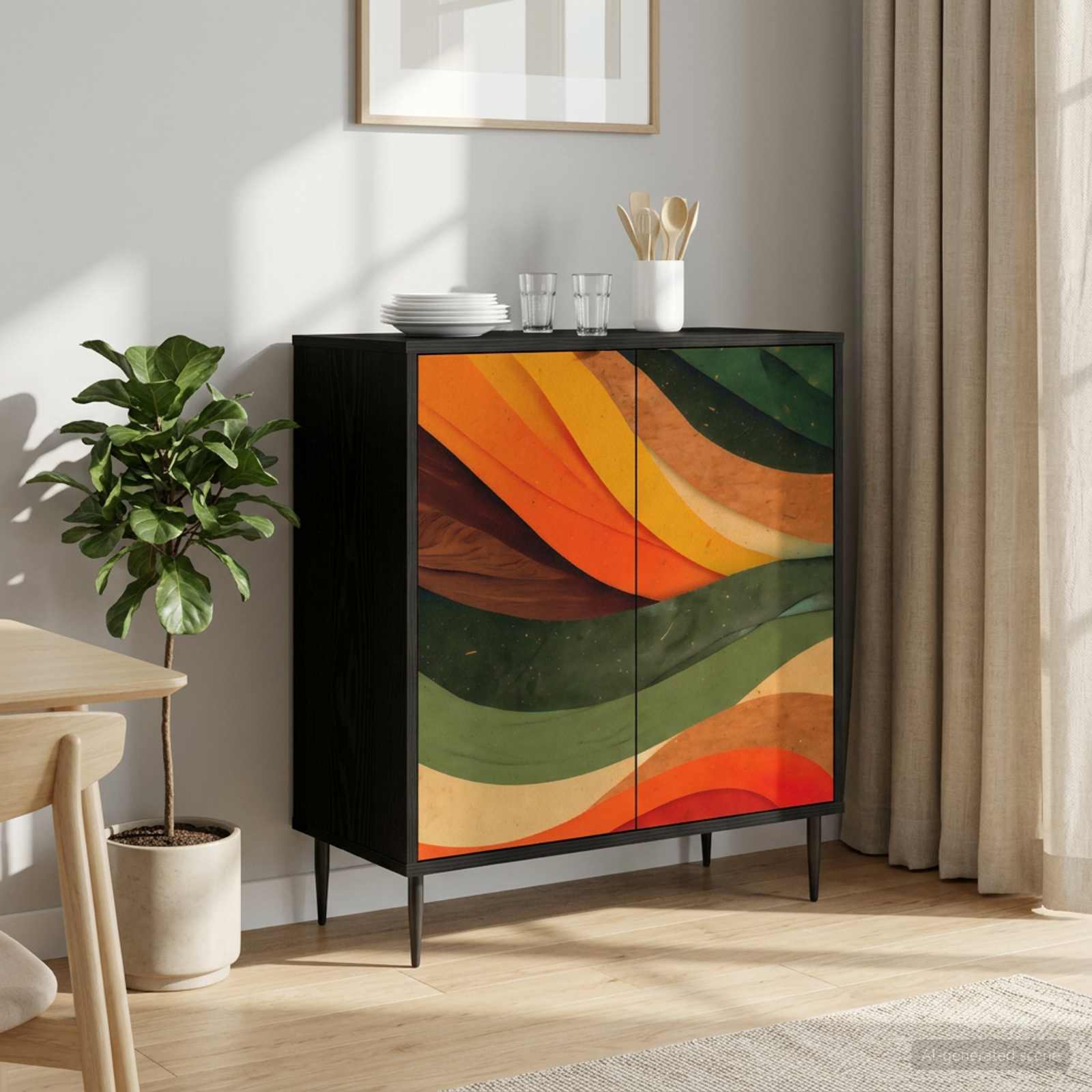 Kabalas BONN Juodojo ąžuolo 69 x 33 x 76 cm Apdirbta mediena