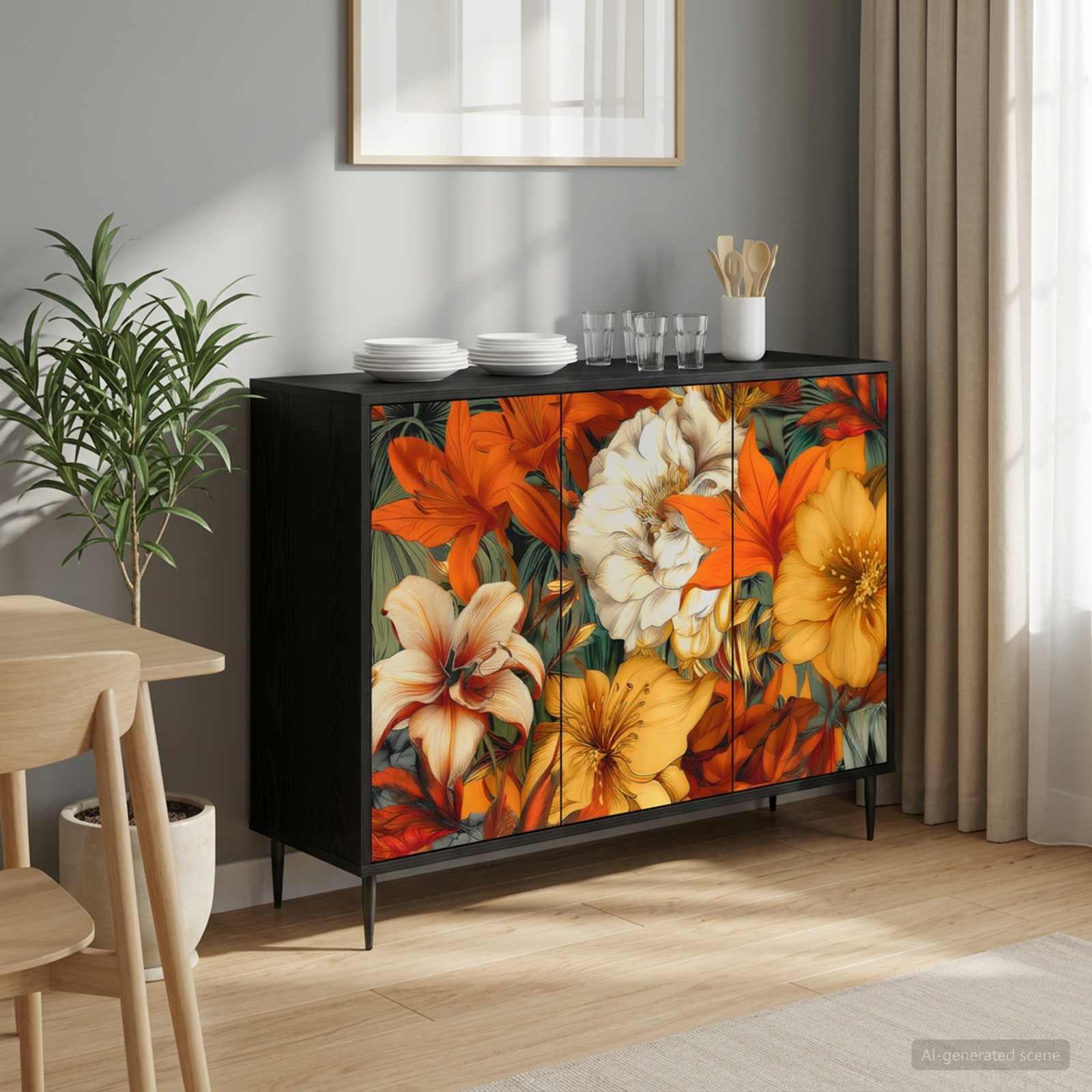 Kabalas GENNEP Juodojo ąžuolo 102 x 33 x 76 cm Apdirbta mediena