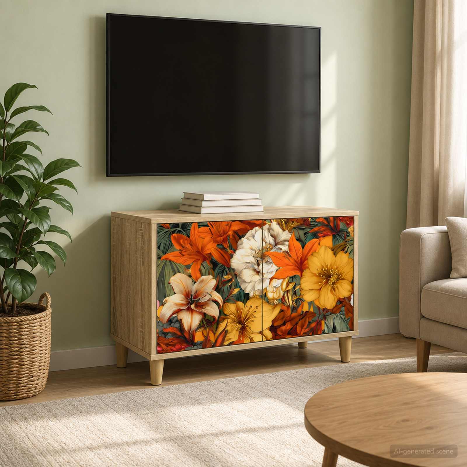 Televizoriaus spintelė GENNEP 69 x 33 x 50 cm Sonoma ąžuolo