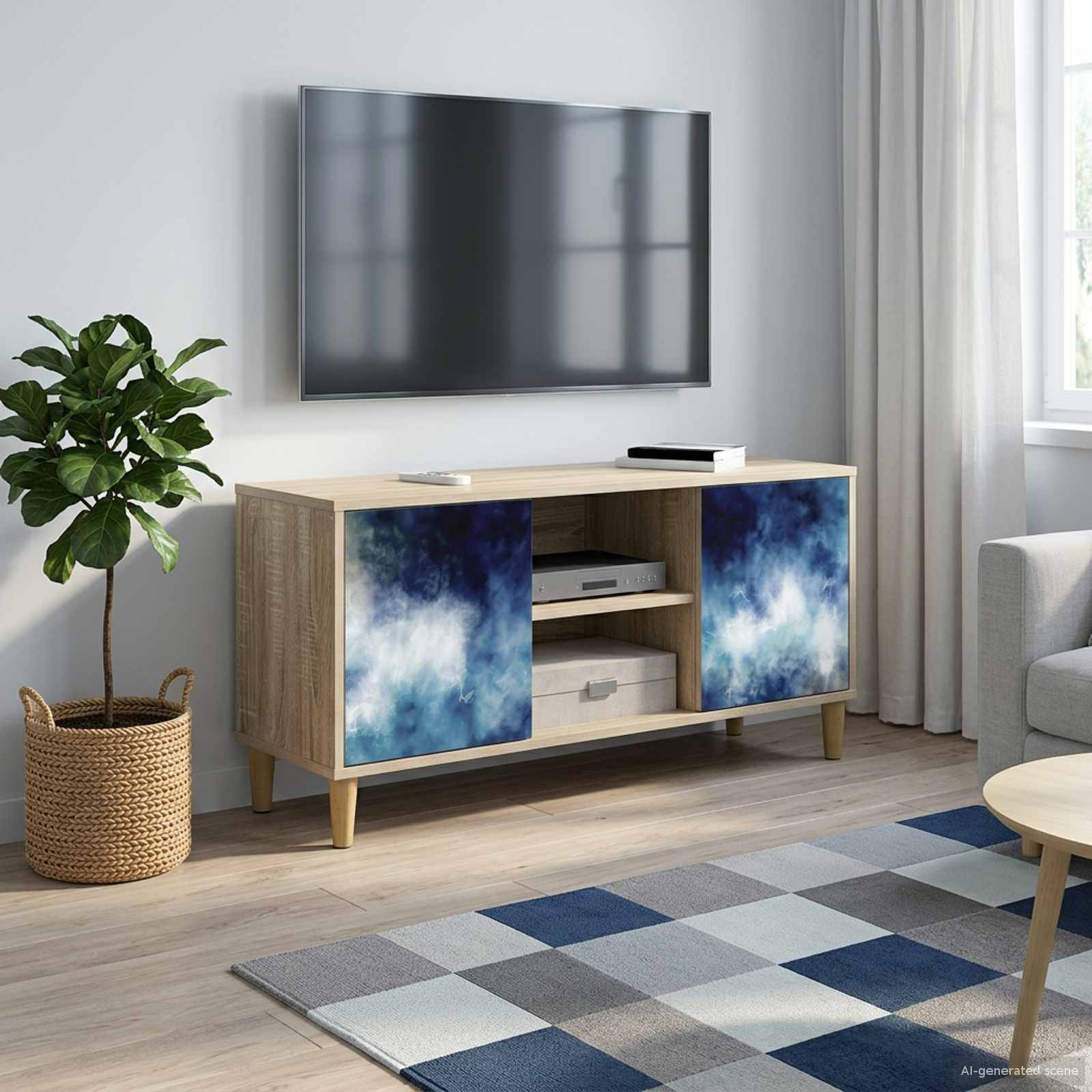 Televizoriaus spintelė RAALTE 102 x 33 x 50 cm Sonoma ąžuolo