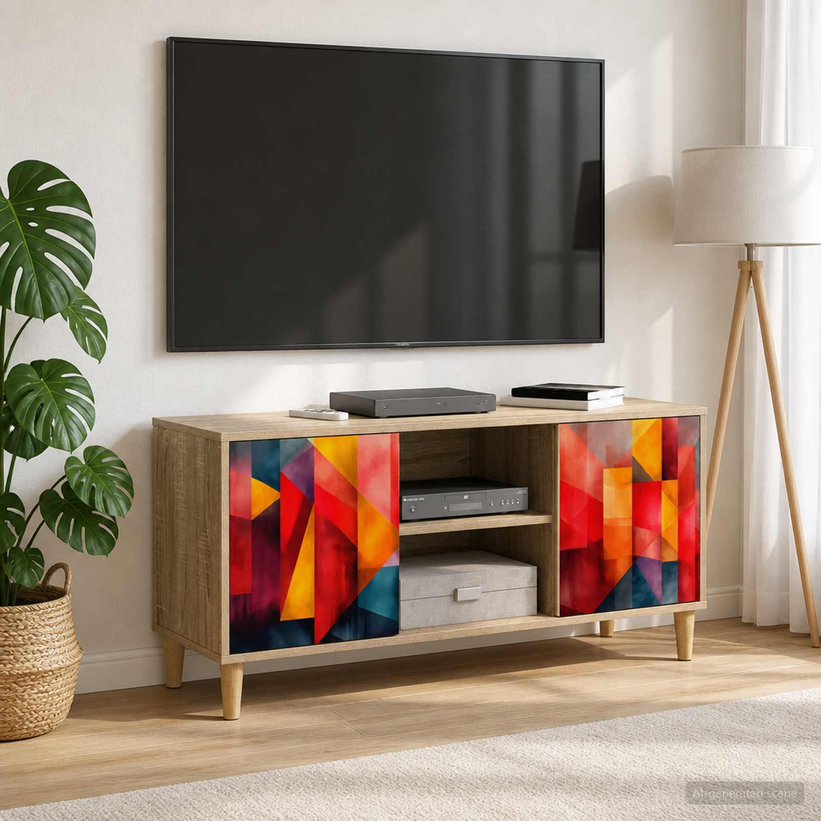 Televizoriaus spintelė HEESCH 102 x 33 x 50 cm Sonoma ąžuolo