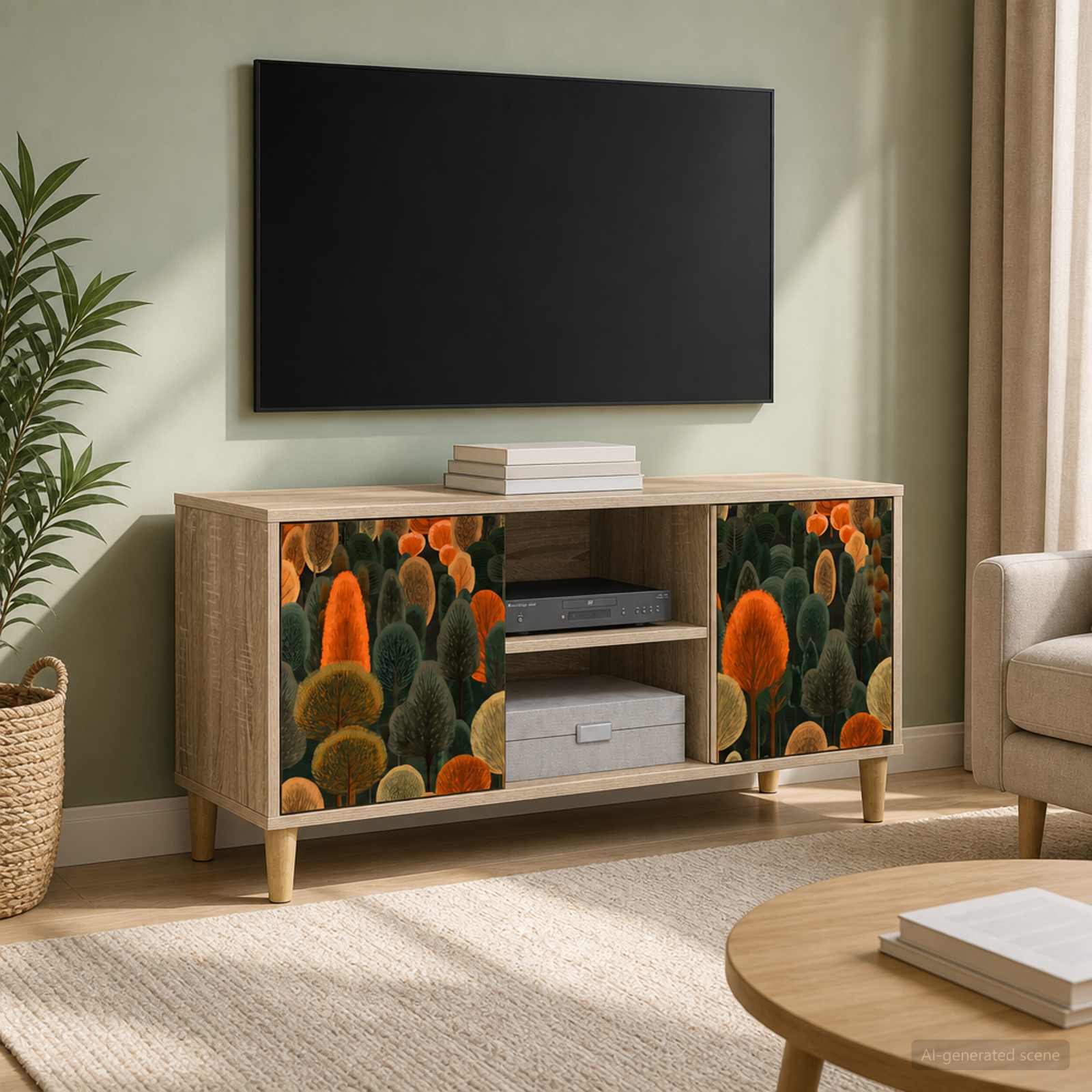 Televizoriaus spintelė ZAANDAM 102 x 33 x 50 cm Sonoma ąžuolo