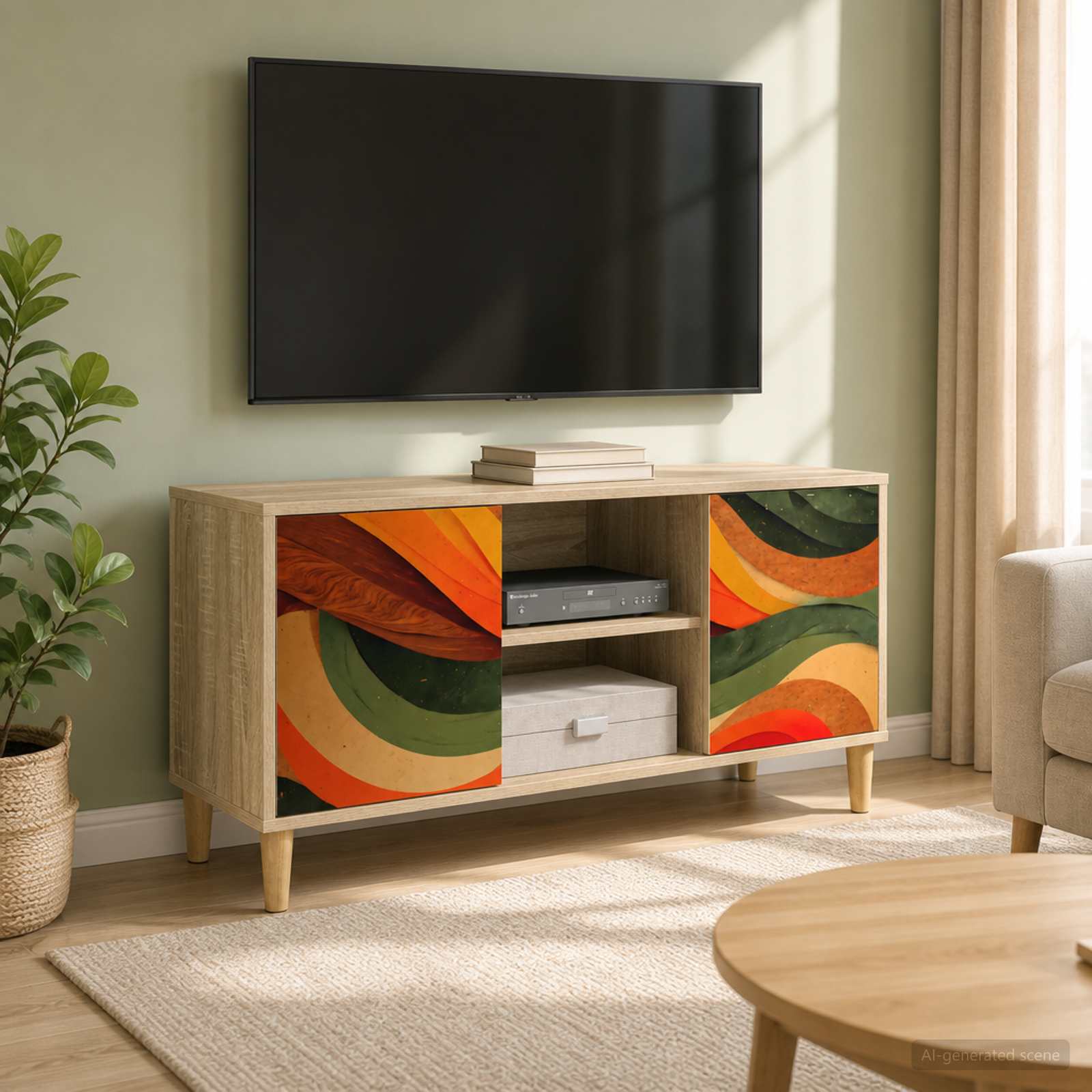 Televizoriaus spintelė BONN 102 x 33 x 50 cm Sonoma ąžuolo