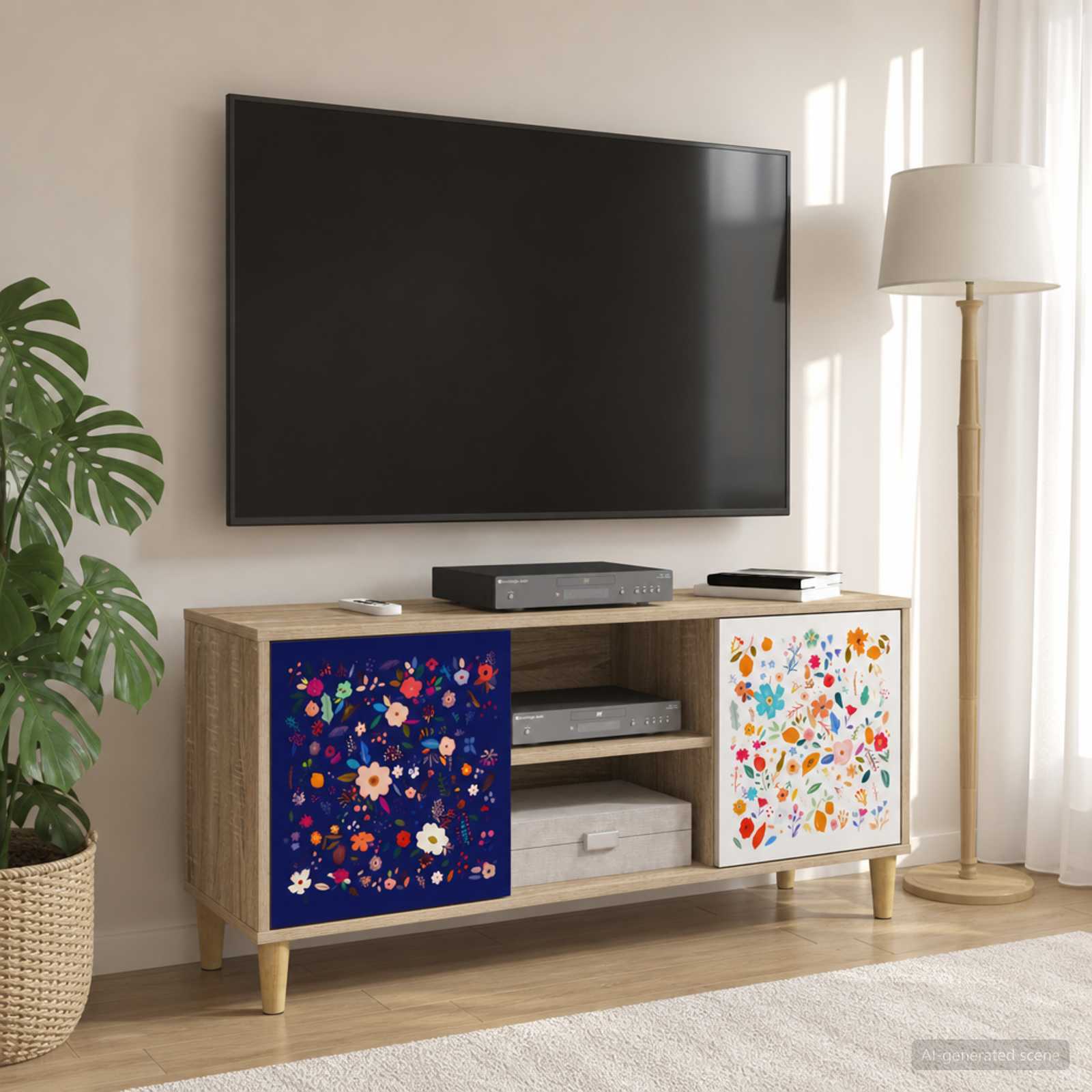 Televizoriaus spintelė MAINZ 102 x 33 x 50 cm Sonoma ąžuolo