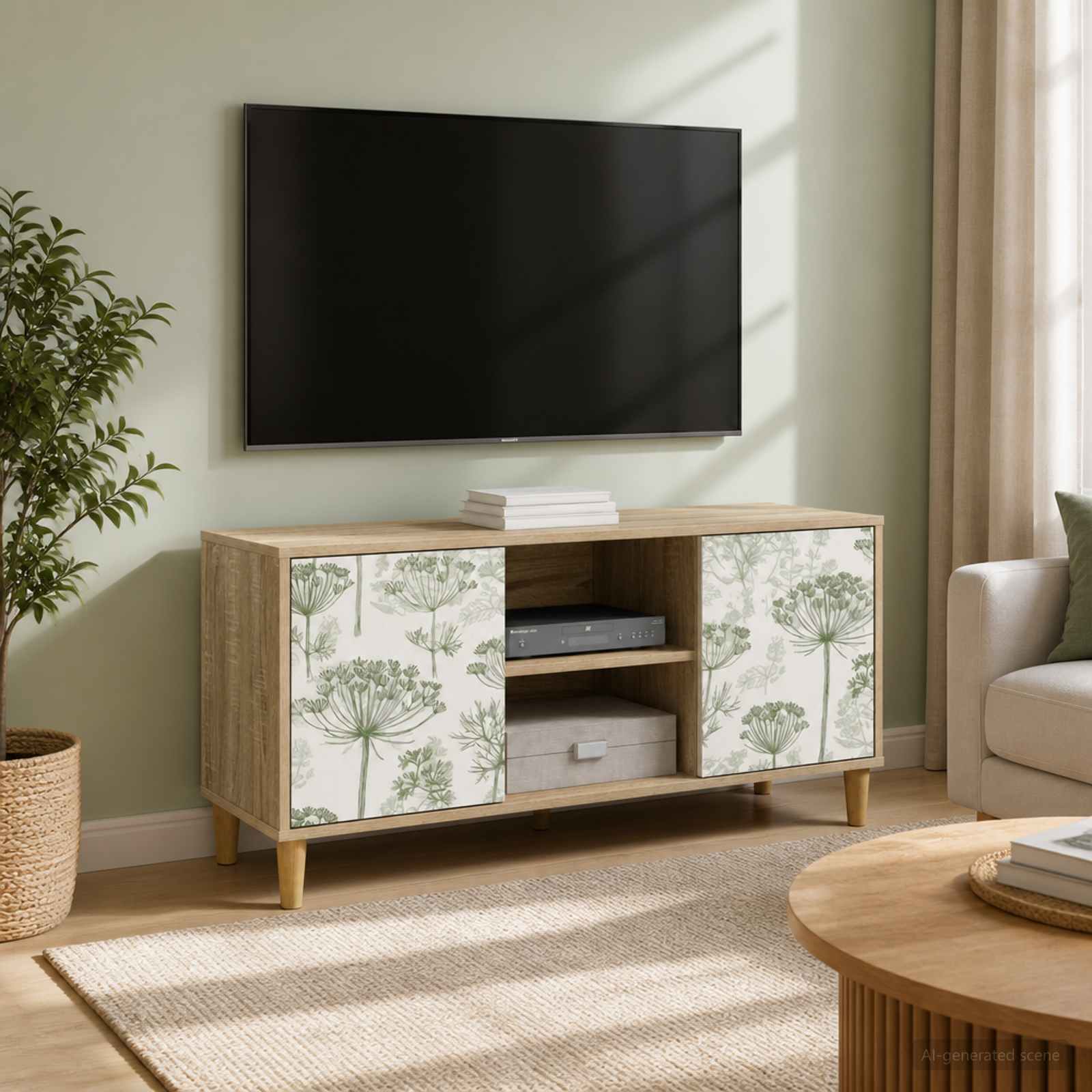 Televizoriaus spintelė GOTHA 102 x 33 x 50 cm Sonoma ąžuolo