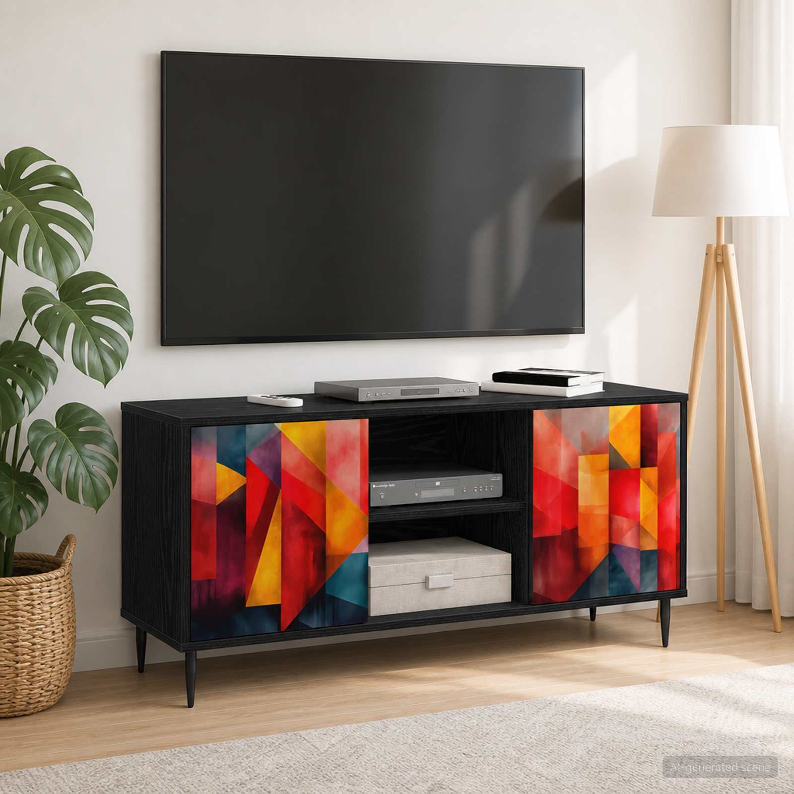 Televizoriaus spintelė HEESCH 102 x 33 x 51 cm Juodojo ąžuolo