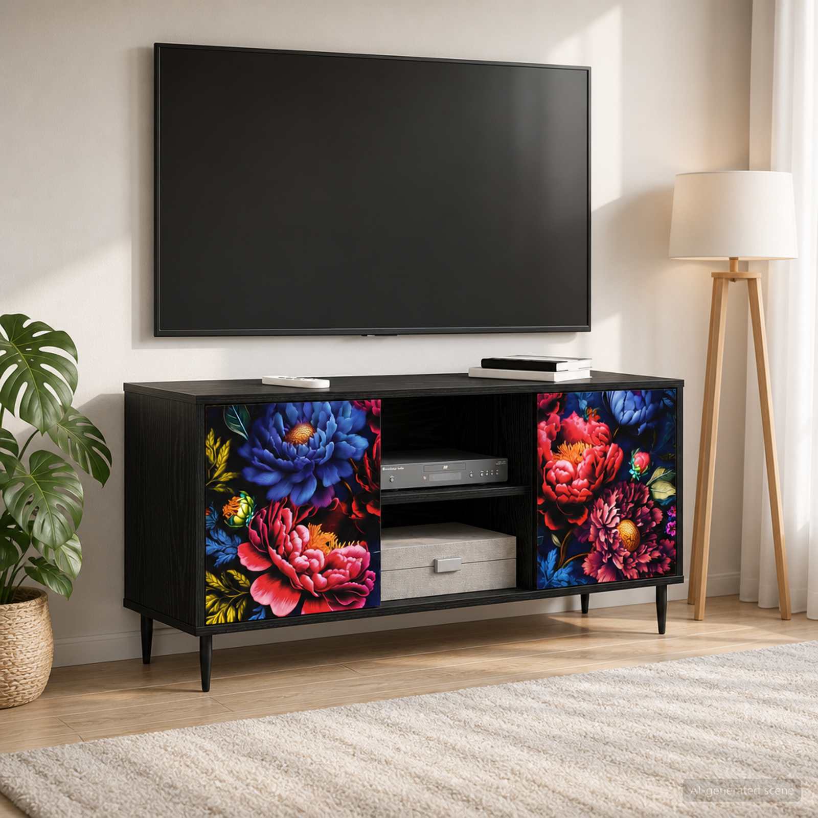 Televizoriaus spintelė KIEL 102 x 33 x 51 cm Juodojo ąžuolo