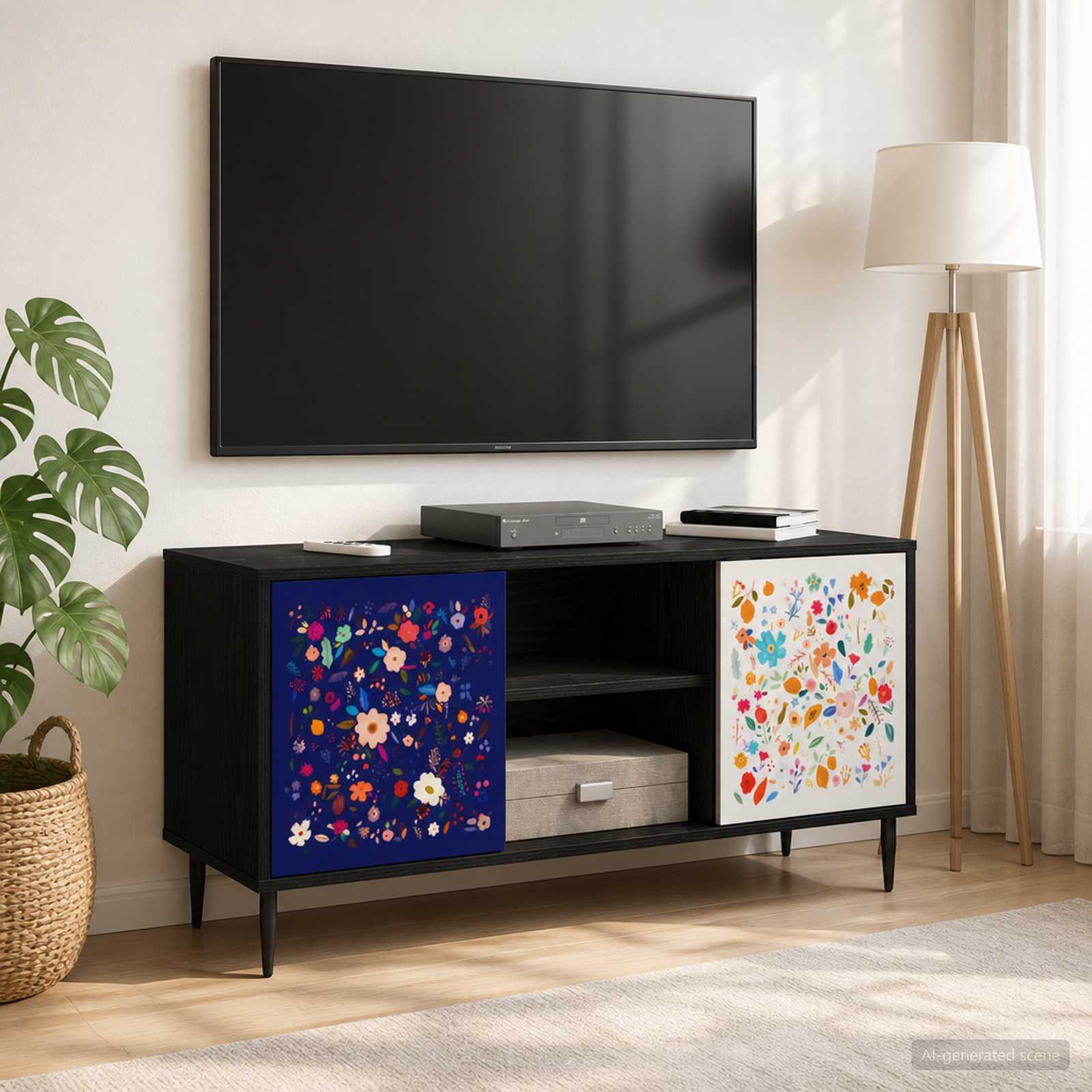 Televizoriaus spintelė MAINZ 102 x 33 x 51 cm Juodojo ąžuolo