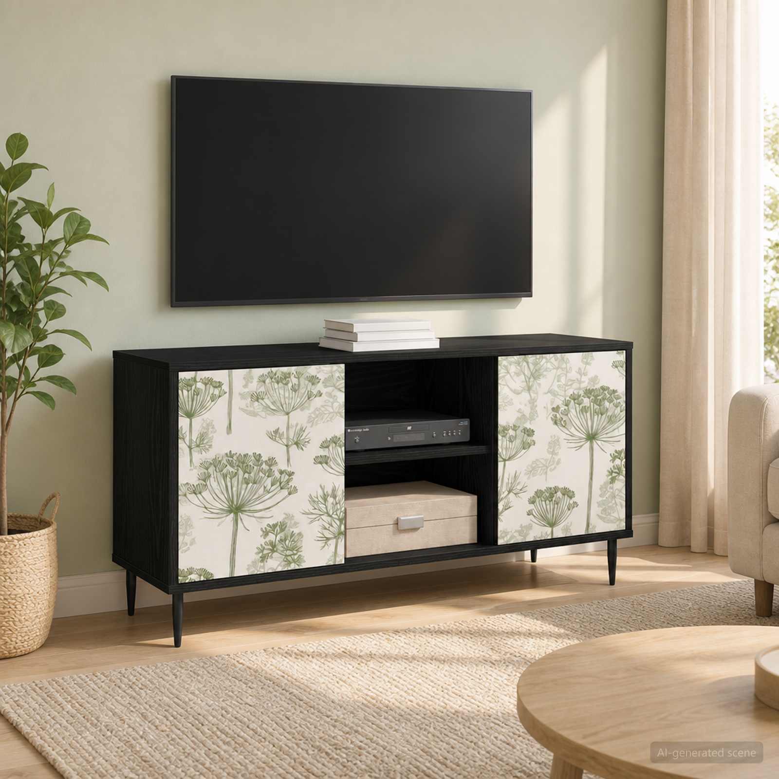 Televizoriaus spintelė GOTHA 102 x 33 x 51 cm Juodojo ąžuolo