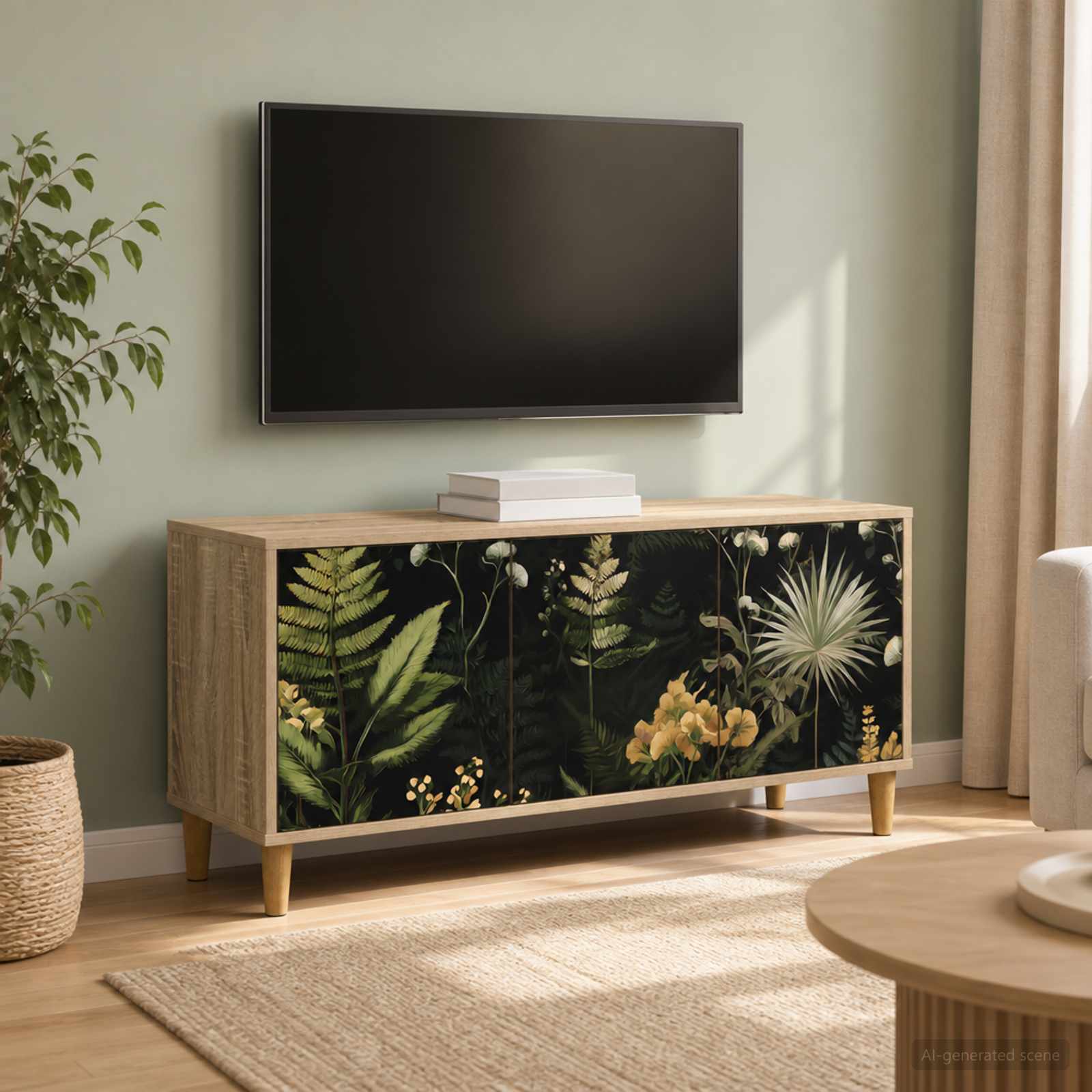 Televizoriaus spintelė RHENEN 102 x 33 x 50 cm Sonoma ąžuolo