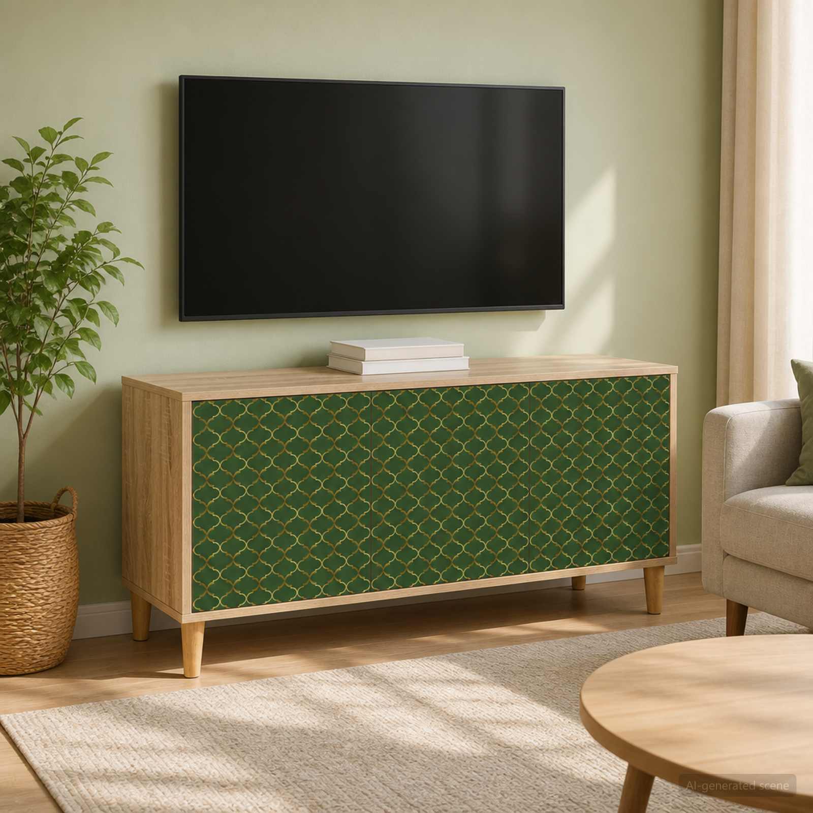Televizoriaus spintelė GELEEN 102 x 33 x 50 cm Sonoma ąžuolo