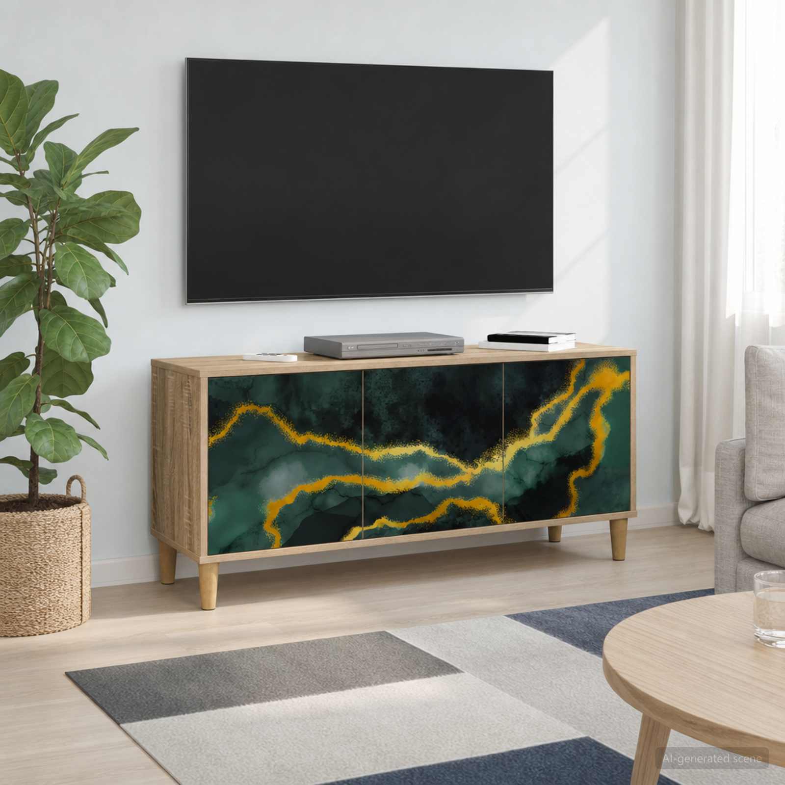 Televizoriaus spintelė WIJHE 102 x 33 x 50 cm Sonoma ąžuolo