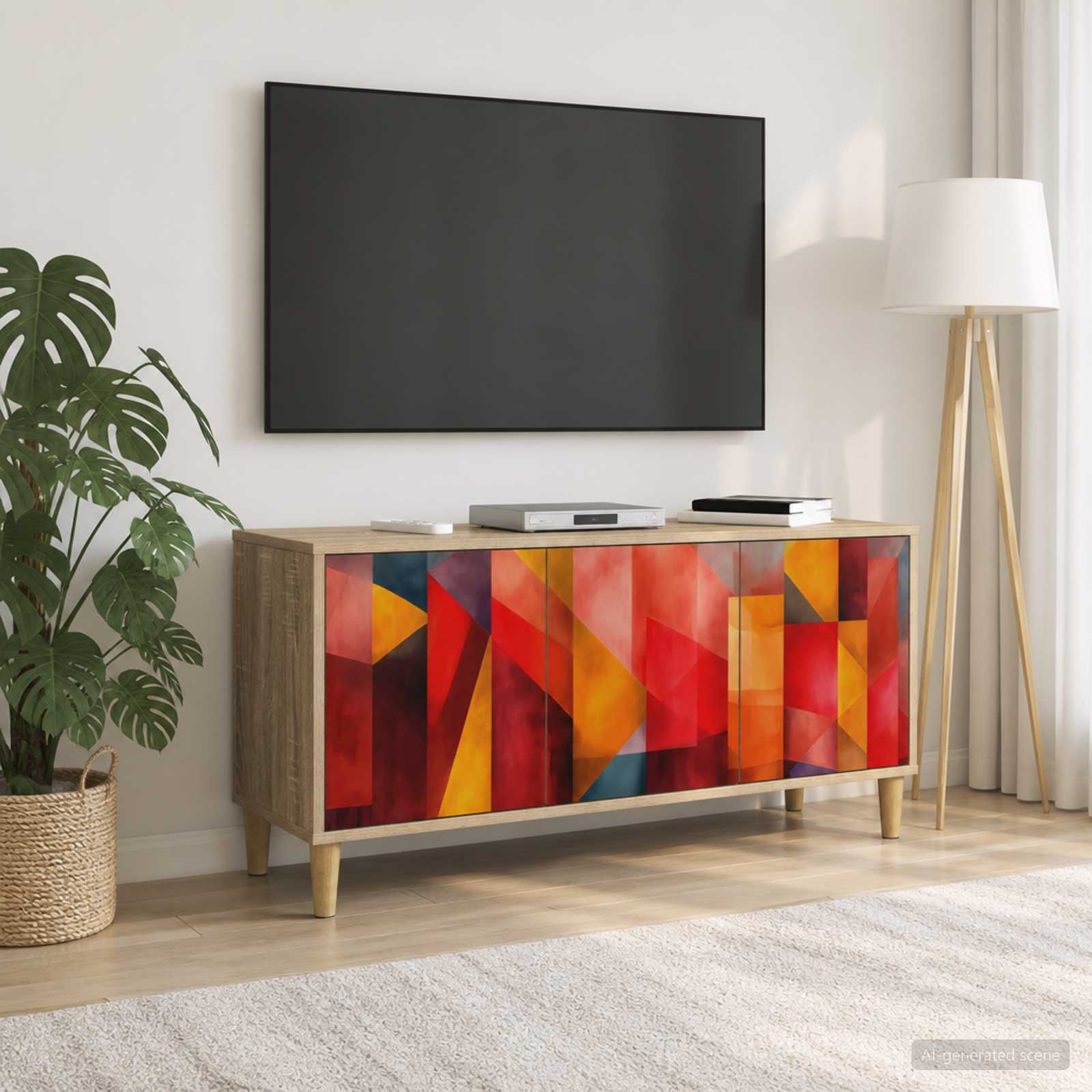 Televizoriaus spintelė HEESCH 102 x 33 x 50 cm Sonoma ąžuolo