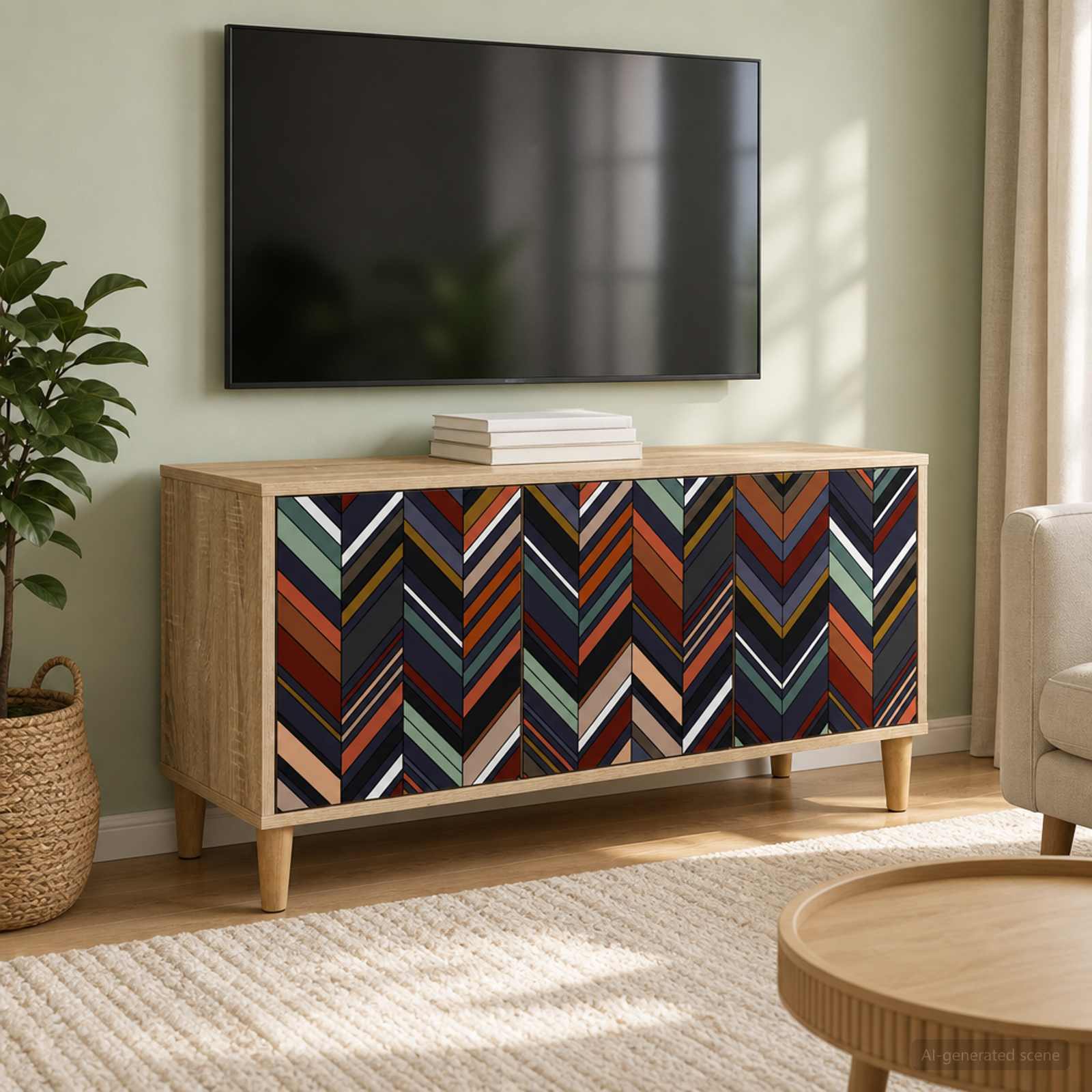 Televizoriaus spintelė OMMEN 102 x 33 x 50 cm Sonoma ąžuolo