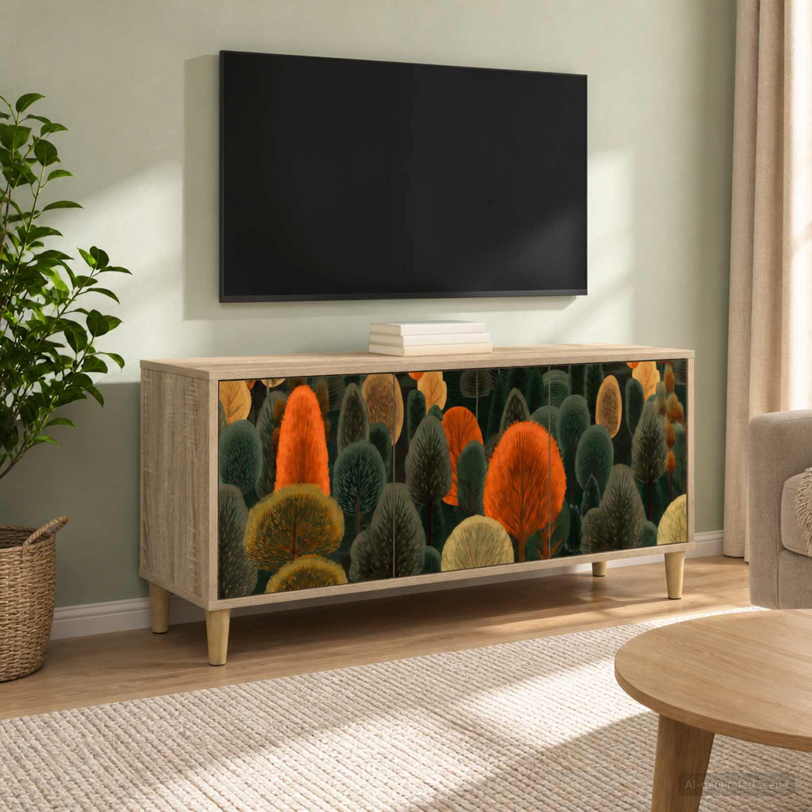Televizoriaus spintelė ZAANDAM 102 x 33 x 50 cm Sonoma ąžuolo