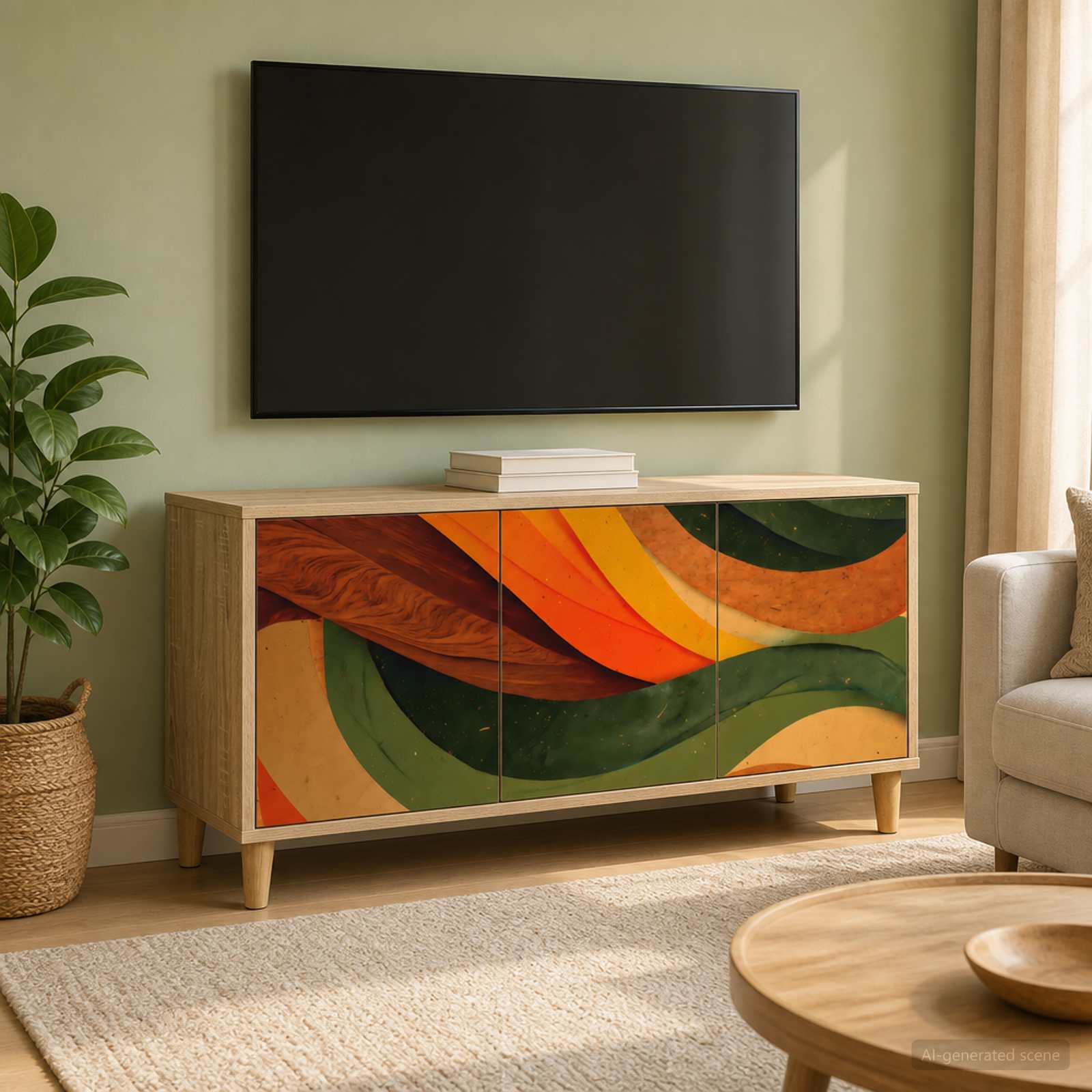 Televizoriaus spintelė BONN 102 x 33 x 50 cm Sonoma ąžuolo