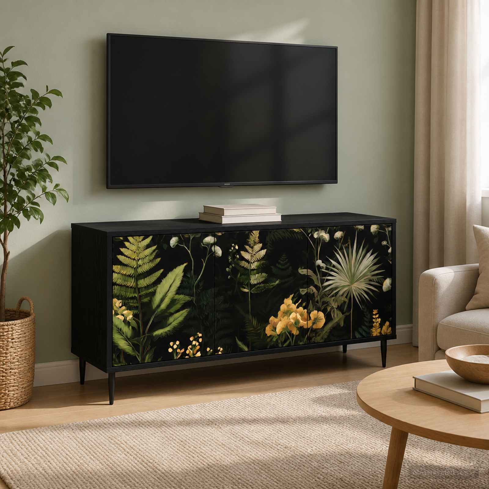 Televizoriaus spintelė RHENEN 102 x 33 x 51 cm Juodojo ąžuolo