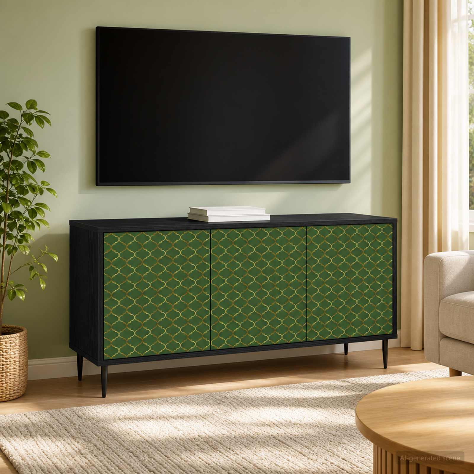 Televizoriaus spintelė GELEEN 102 x 33 x 51 cm Juodojo ąžuolo