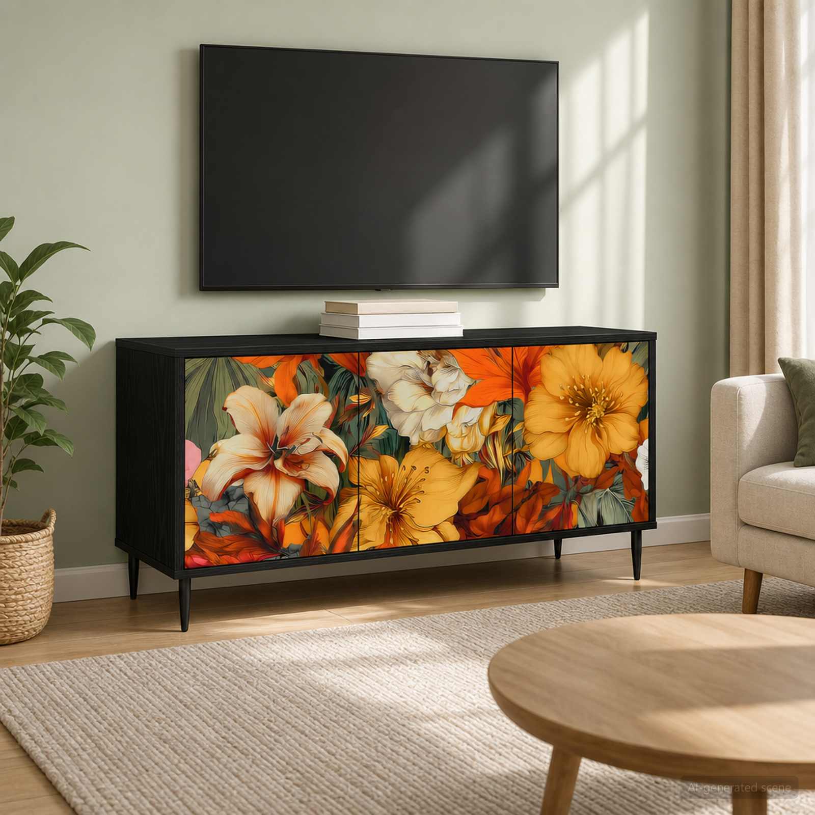 Televizoriaus spintelė GENNEP 102 x 33 x 51 cm Juodojo ąžuolo