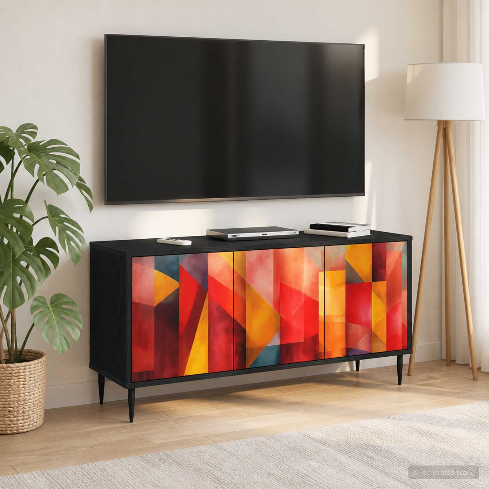 Televizoriaus spintelė HEESCH 102 x 33 x 51 cm Juodojo ąžuolo