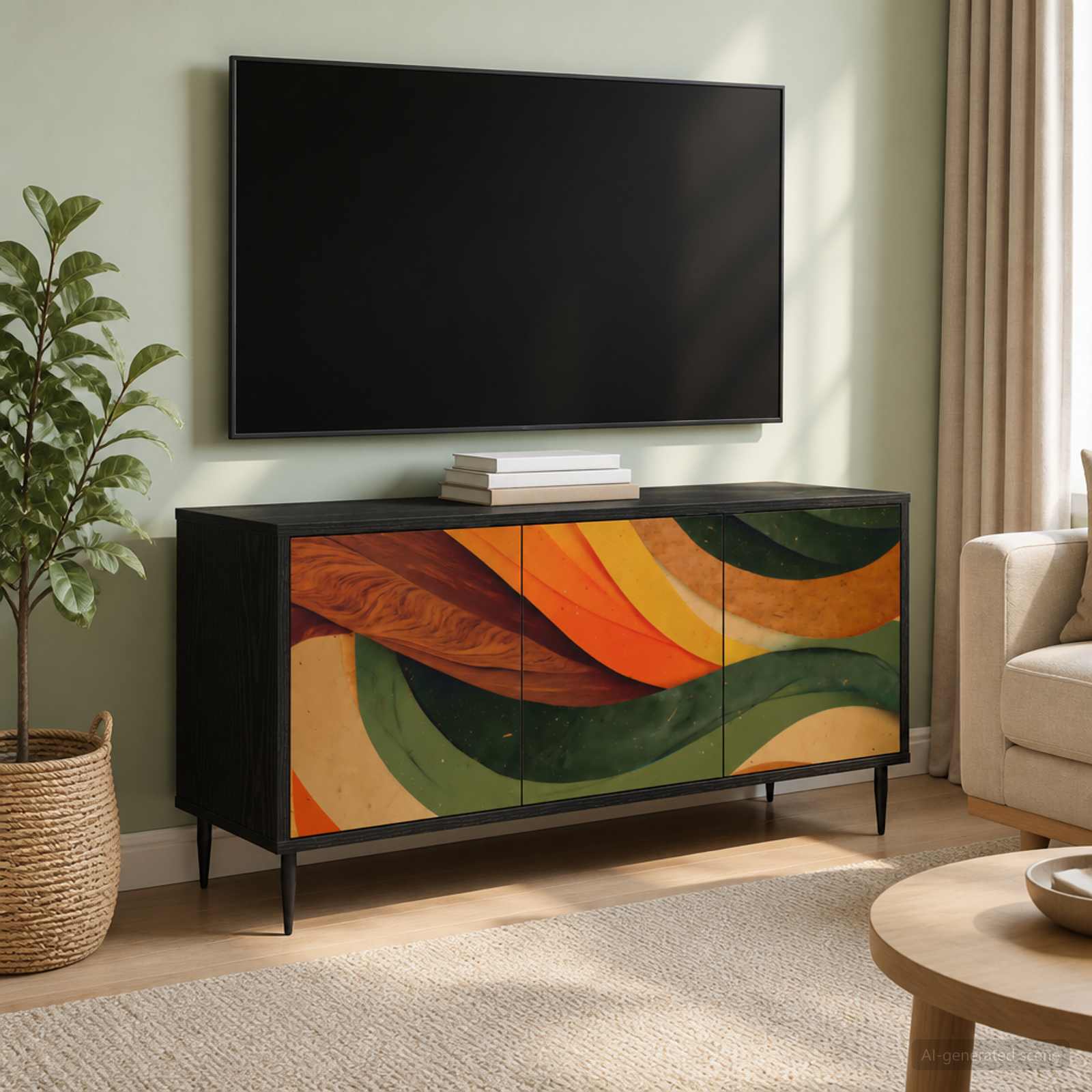 Televizoriaus spintelė BONN 102 x 33 x 51 cm Juodojo ąžuolo