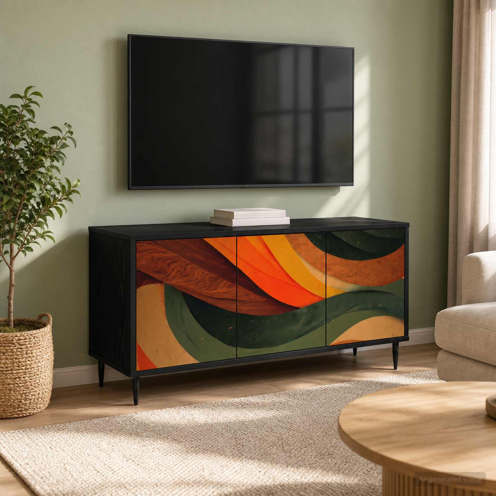 Televizoriaus spintelė BONN 102 x 33 x 51 cm Juodojo ąžuolo