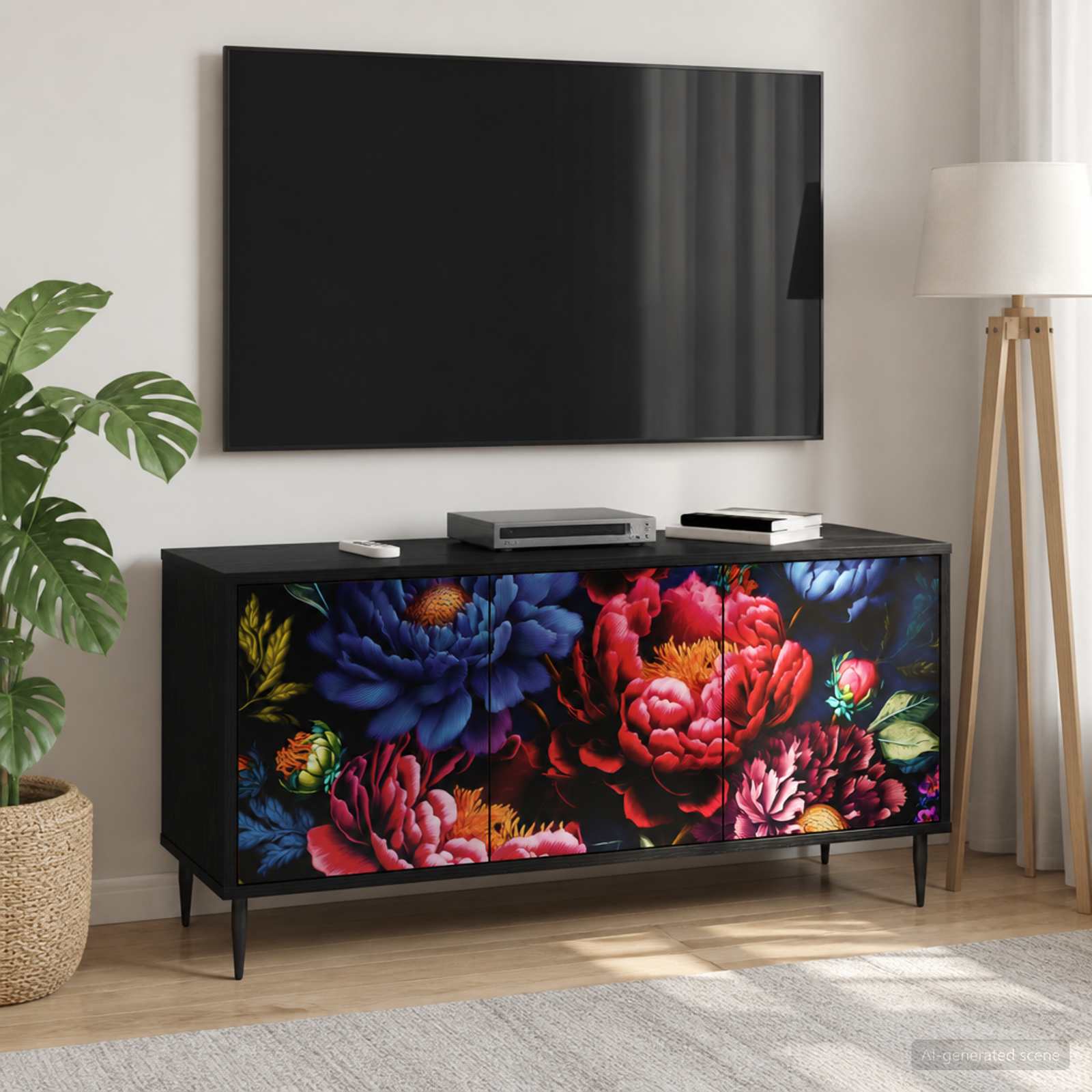 Televizoriaus spintelė KIEL 102 x 33 x 51 cm Juodojo ąžuolo