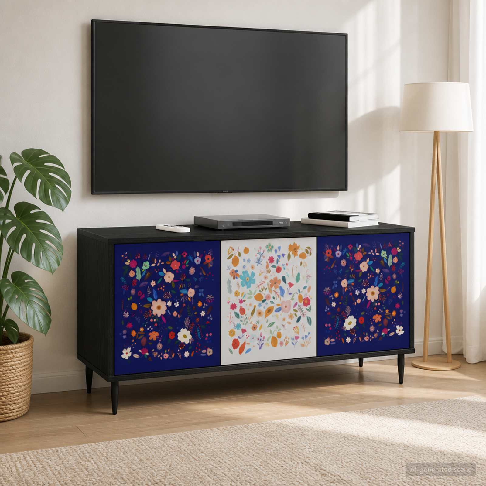 Televizoriaus spintelė MAINZ 102 x 33 x 51 cm Juodojo ąžuolo