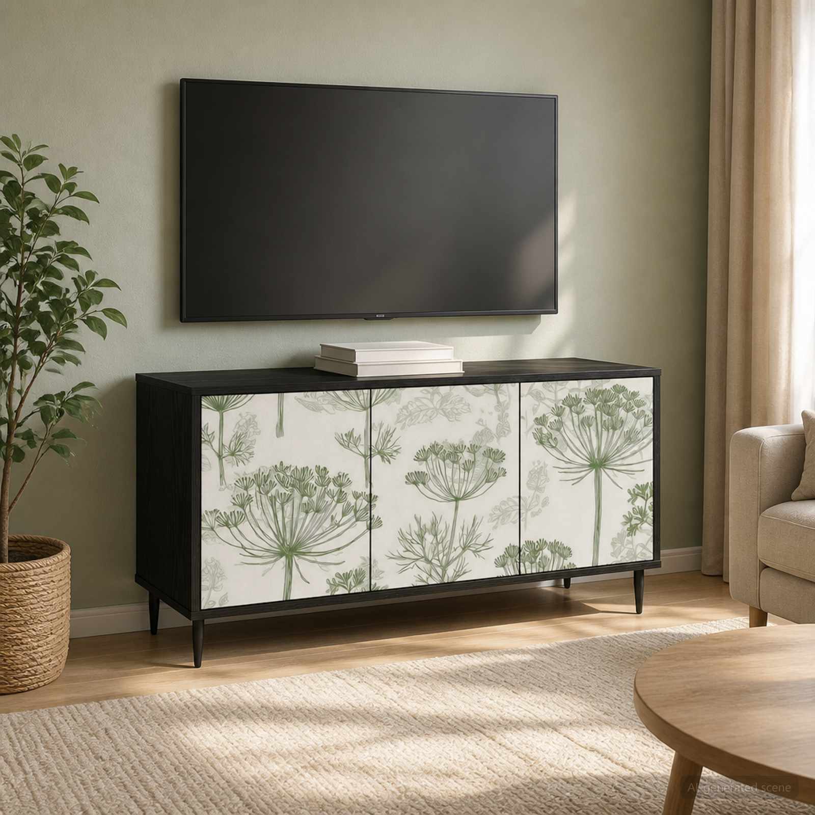 Televizoriaus spintelė GOTHA 102 x 33 x 51 cm Juodojo ąžuolo