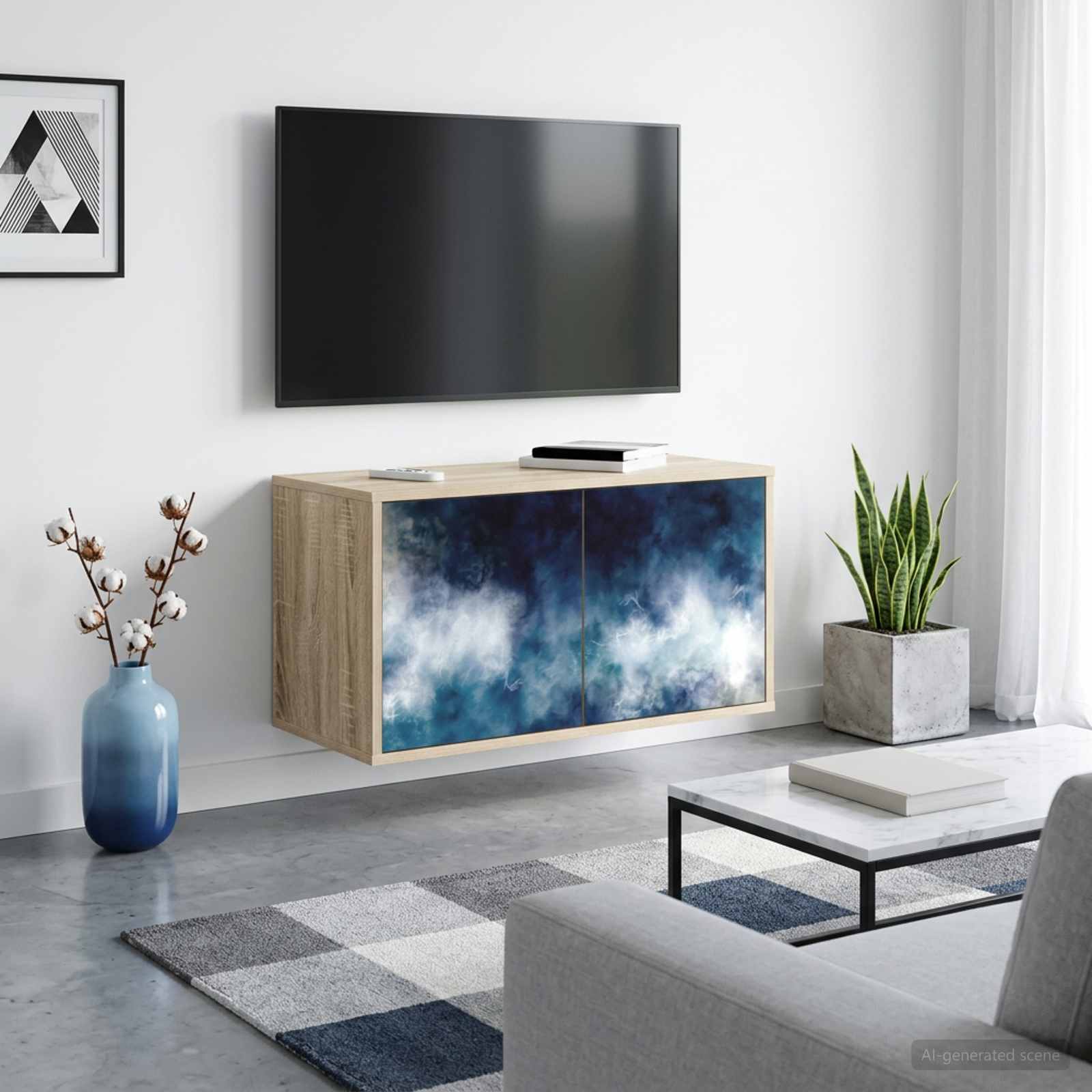 Sieninis televizoriaus stovas RAALTE 69 x 33 x 40 cm