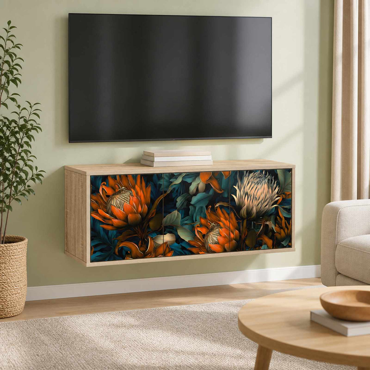 Sieninis televizoriaus stovas LOCHEM 102 x 33 x 40 cm