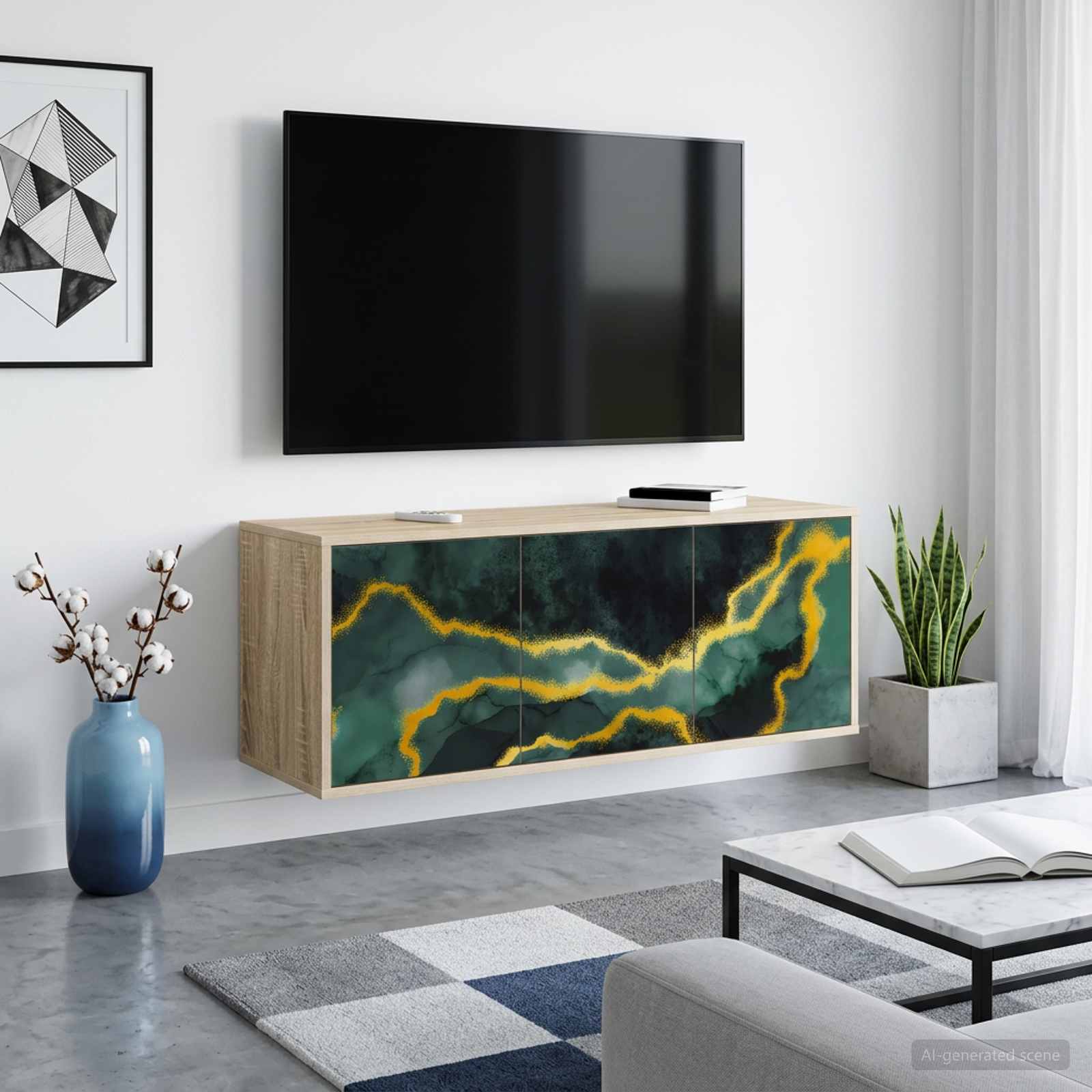 Sieninis televizoriaus stovas WIJHE 102 x 33 x 40 cm