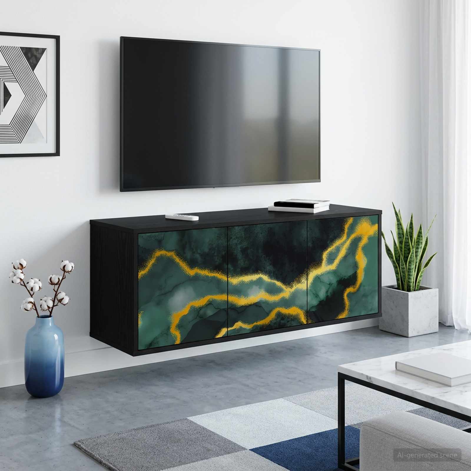 Sieninis televizoriaus stovas WIJHE 102 x 33 x 40 cm
