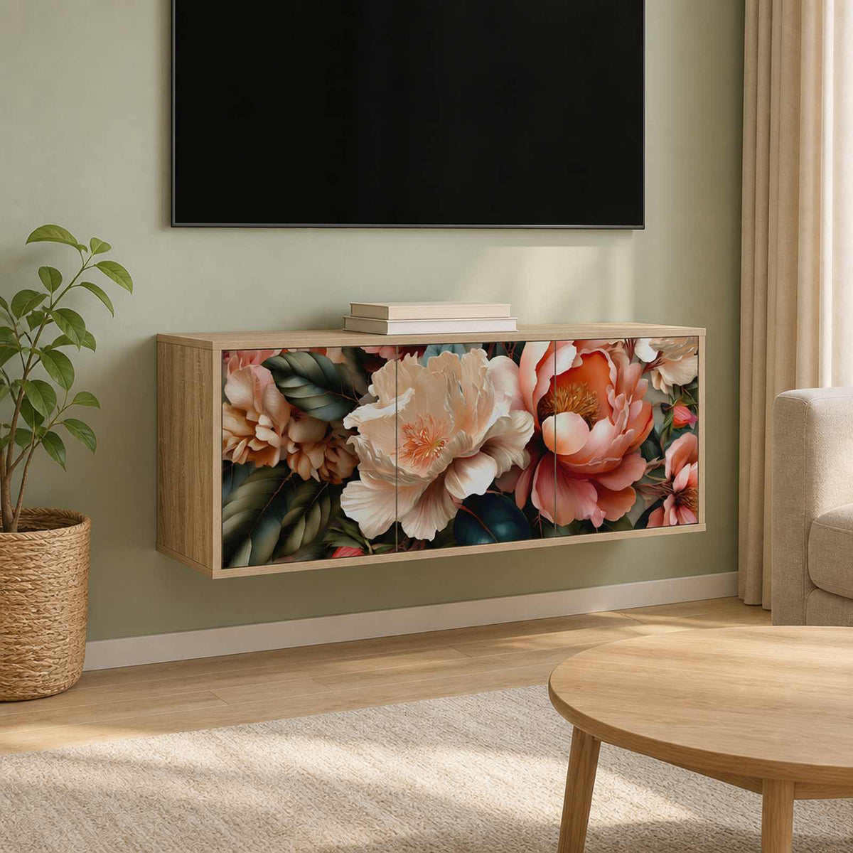 Sieninis televizoriaus stovas BORNE 102 x 33 x 40 cm